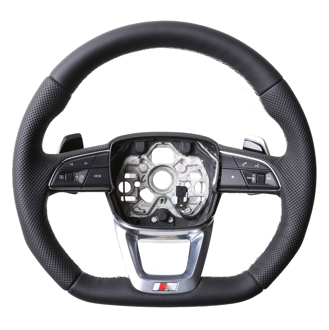 Audi Lenkrad A3 A4 A5 A6 A7 Q3 Q5 Q7 RS7 Kombibezug inkl. Moosgummi Naht silber