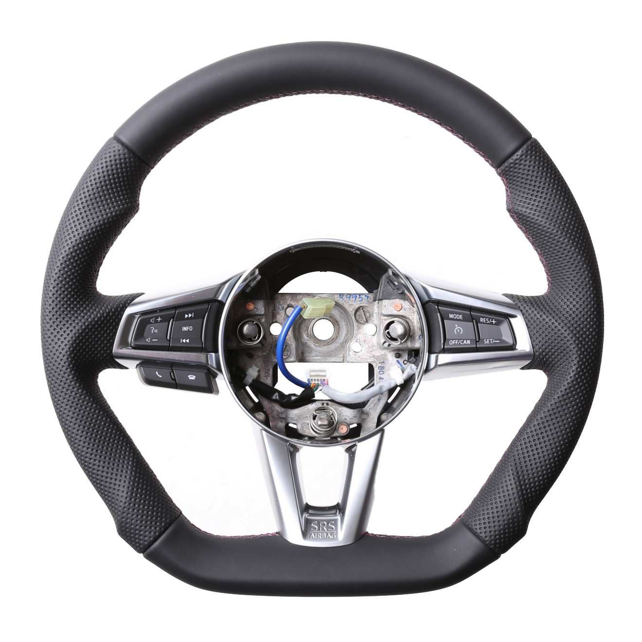 Mazda Lenkrad MX 5 Abgeflacht Kombibezug Naht dunkelrot