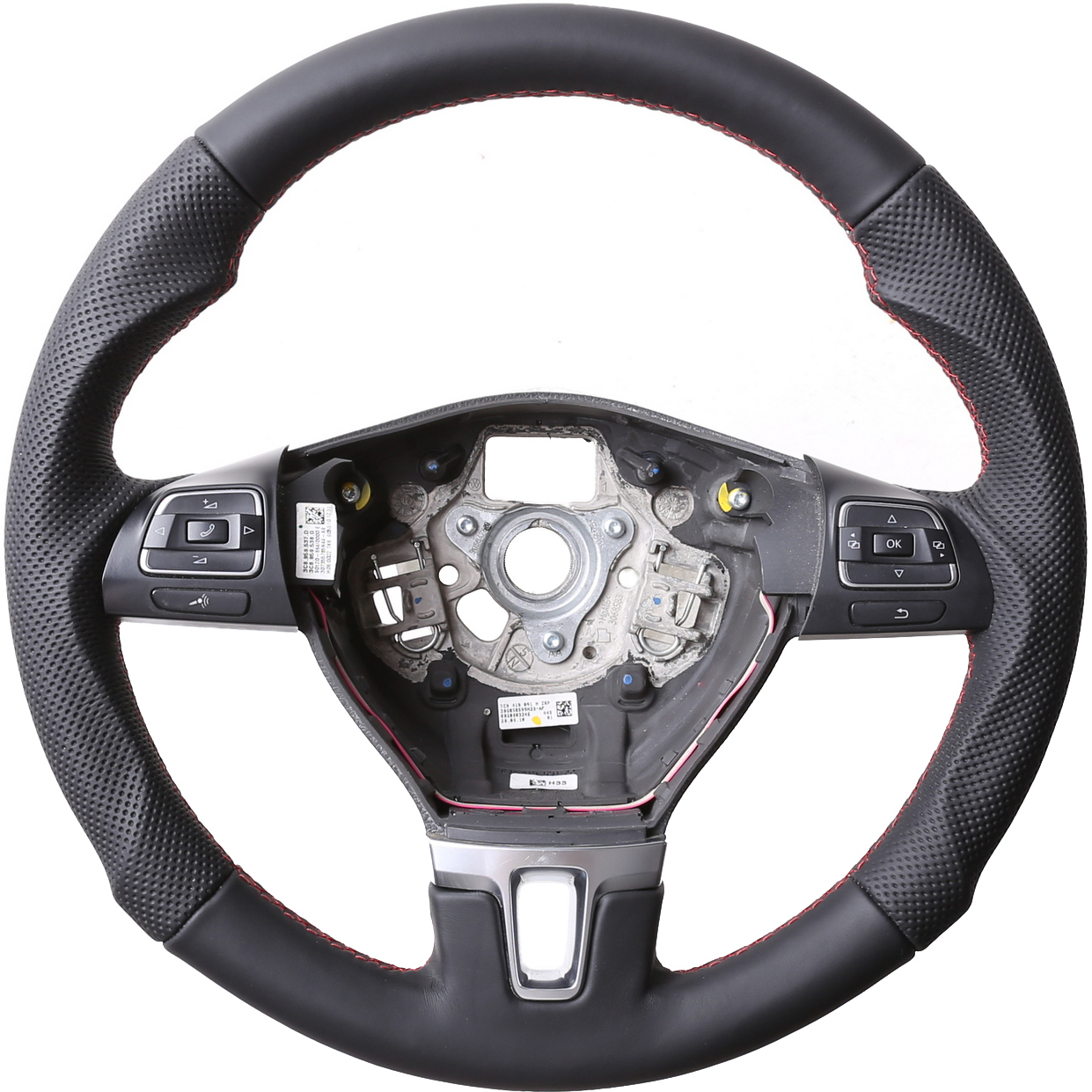 VW Lenkrad T5 Passat 3C Golf 6 MFL Sharan Amarok Tuning Kombibezug Naht rot