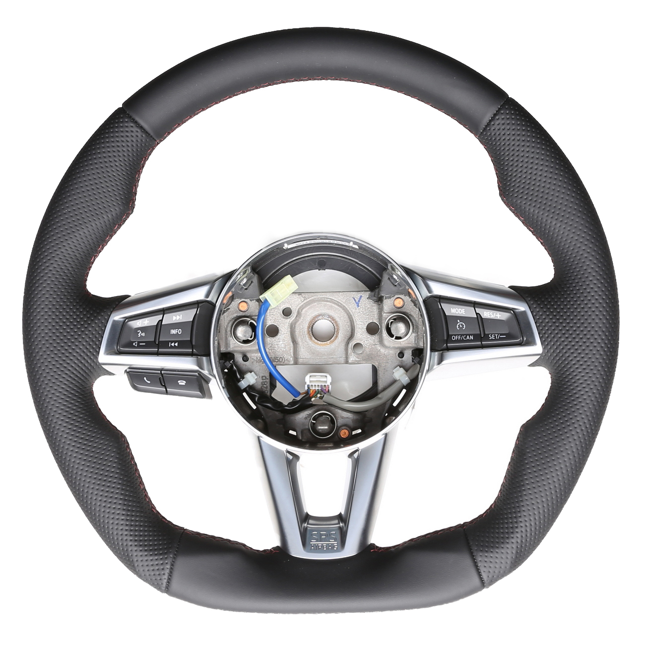 Mazda Lenkrad MX 5 Abgeflachtn NEU Kombibezug Naht dunkelrot