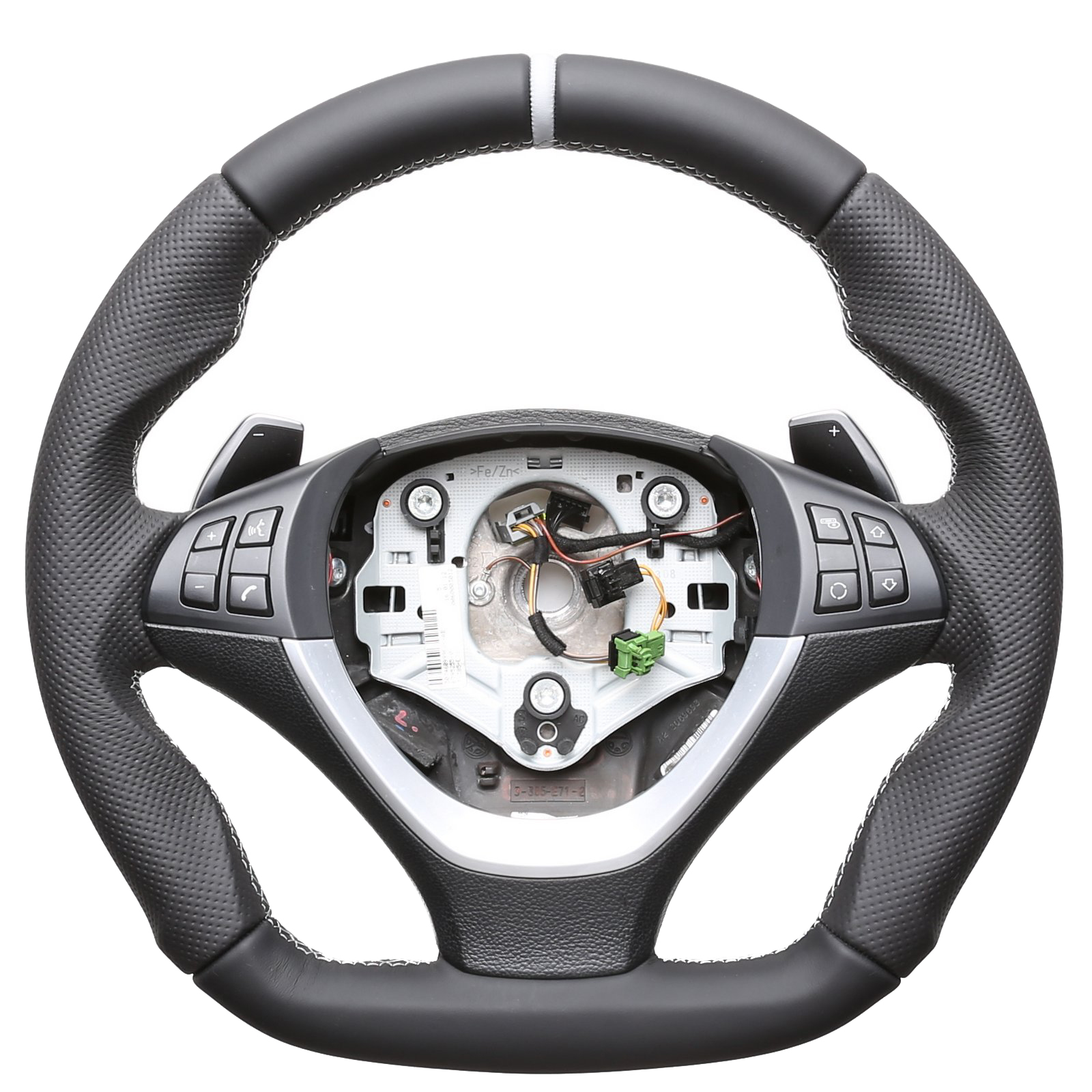 BMW Lenkrad X5 E70 X6 E71 E72 Abgeflacht PLUS Kombibezug 12 Uhr Markierung Naht silber