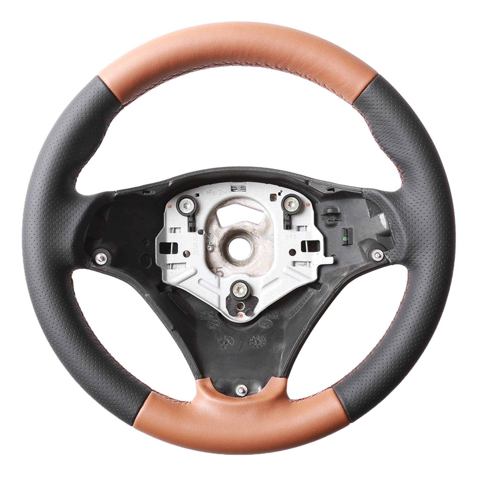 BMW Lenkrad E84 X1 E87 E88 E90 E91 M-Sport Klassisch Bicolor sattelbraun Kombibezug Naht braun