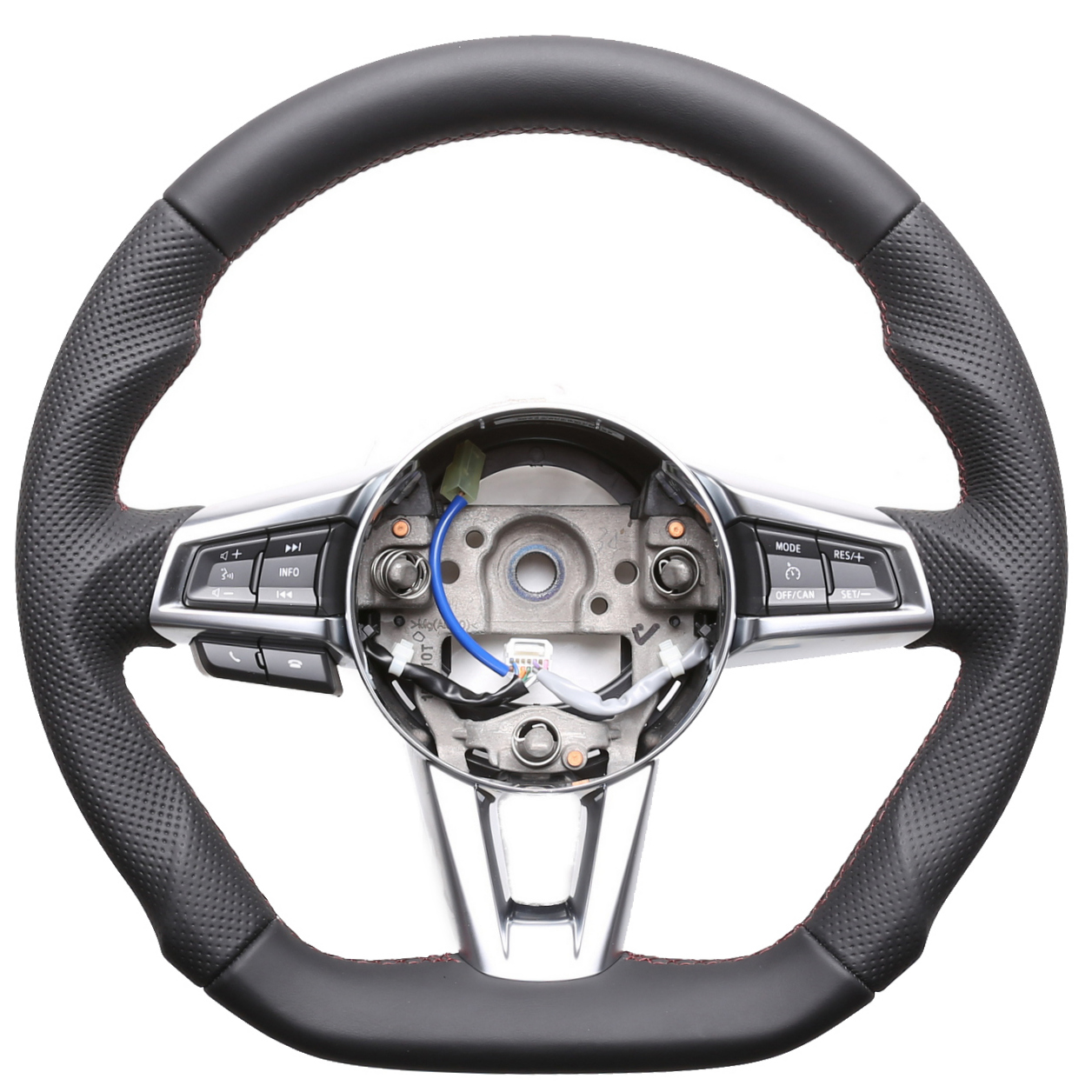 Fiat Lenkrad 124 Spider Abgeflacht Kombibezug Naht dunkelrot