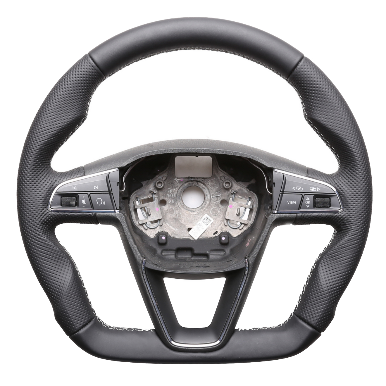 Seat Lenkrad Alhambra Arona Ateca Ibiza Leon TarracoToledo Abgeflacht Kombibezug Naht silber