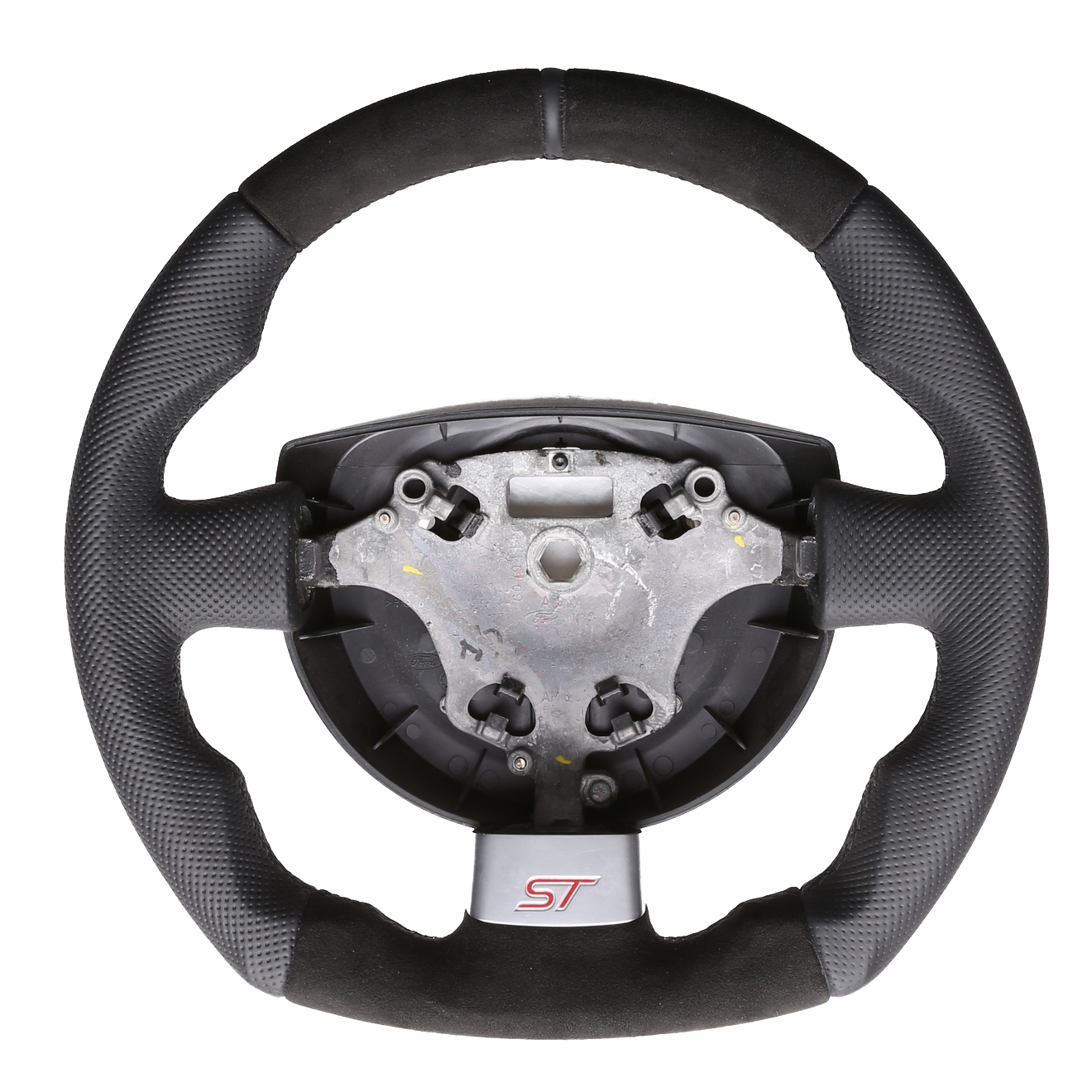 Ford Lenkrad Fiesta ST Abgeflacht NEU Kombibezug Alcantara 12 Uhr Markierung schwarz Naht schwarz