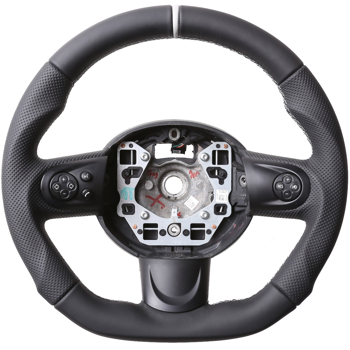 Mini Lenkrad One Cabrio R 55 56 57 58 59 60 61  Abgeflacht Kombibezug 12 Uhr silber Naht silber