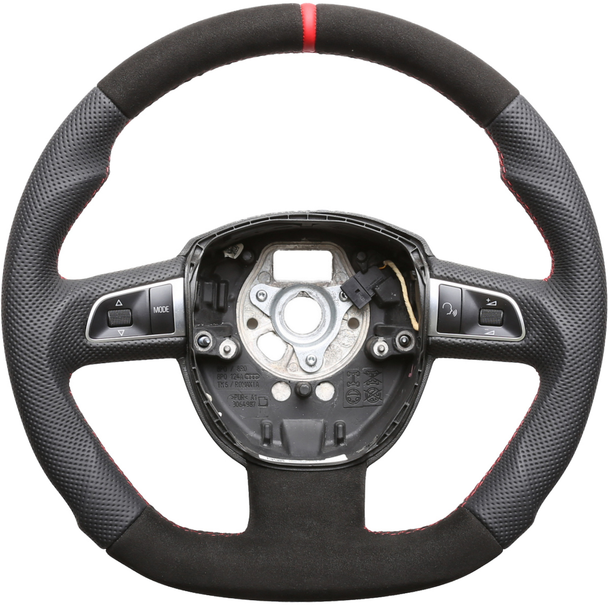 Seat Lenkrad Exeo MFL Abgeflacht Kombibezug Alcantara 12Uhr Markierung rot Naht rot