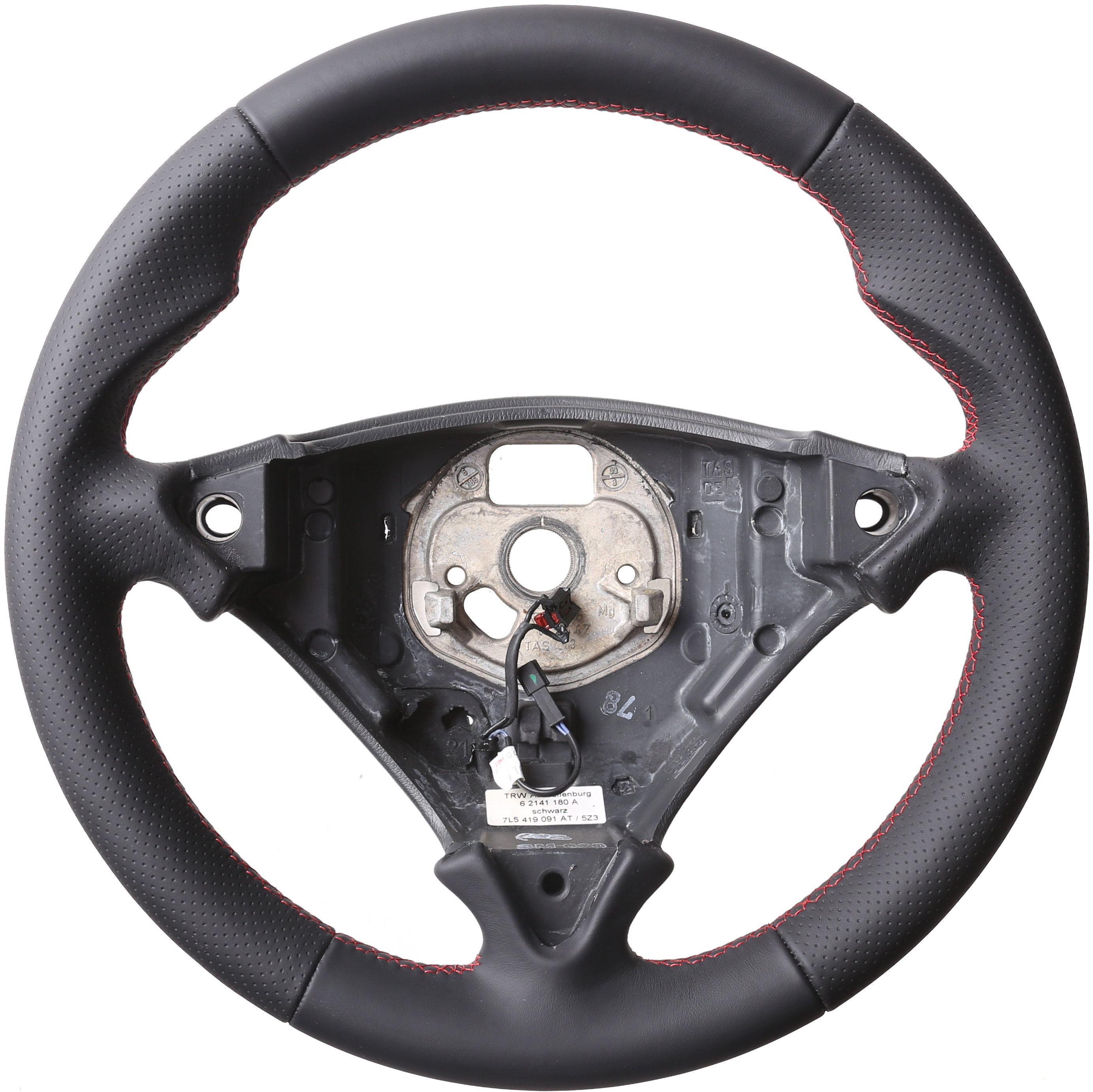 Porsche Lenkrad Cayenne Turbo 955 957  Daumenauflagen Kombibezug Naht rot
