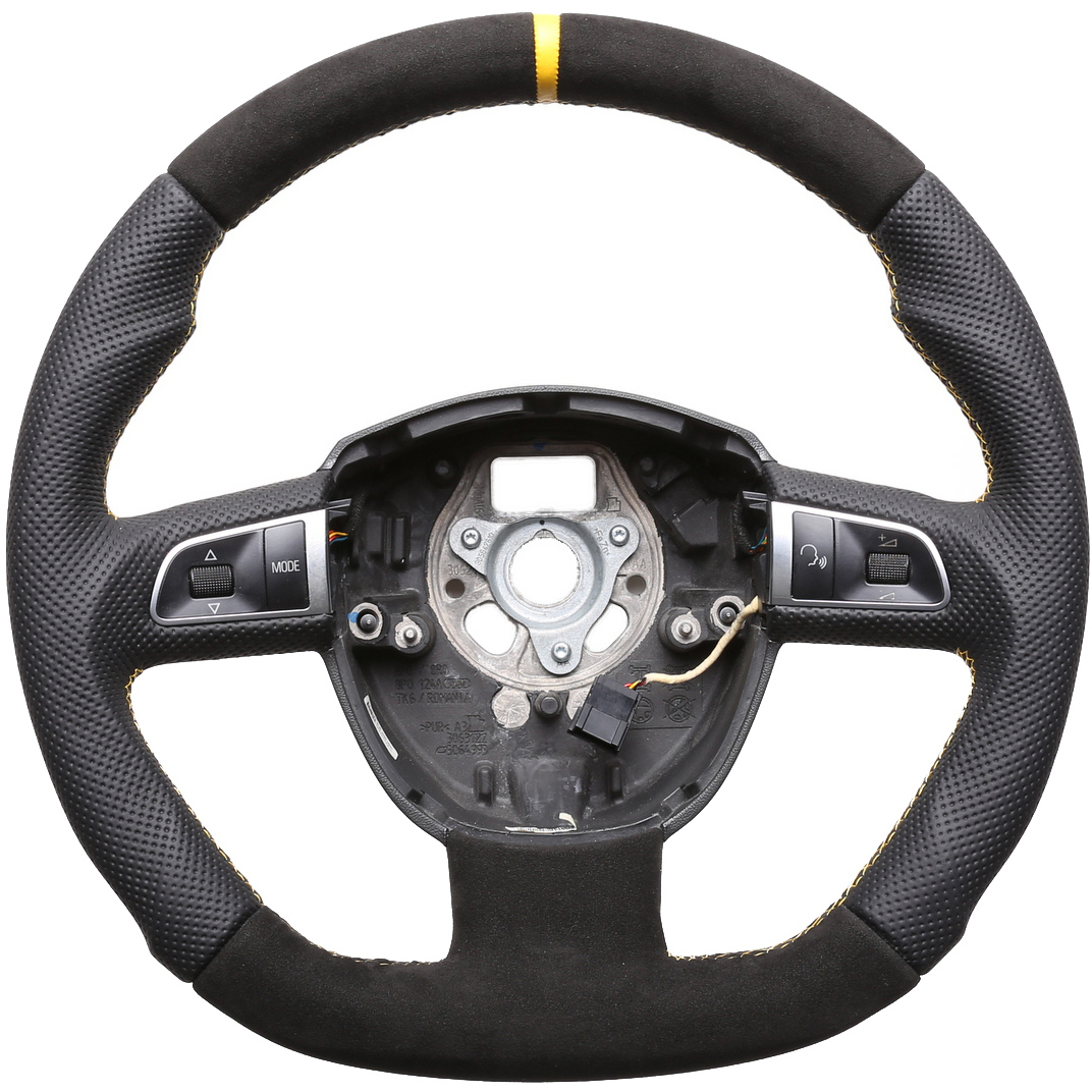 Seat Lenkrad Exeo MFL Abgeflacht Kombibezug Alcantara 12Uhr Markierung gelb Naht gelb