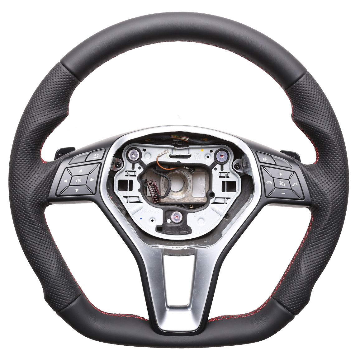 Mercedes Lenkrad C GLA SL Klasse W204 X156 R231 Abgeflacht Kombibezug Naht rot