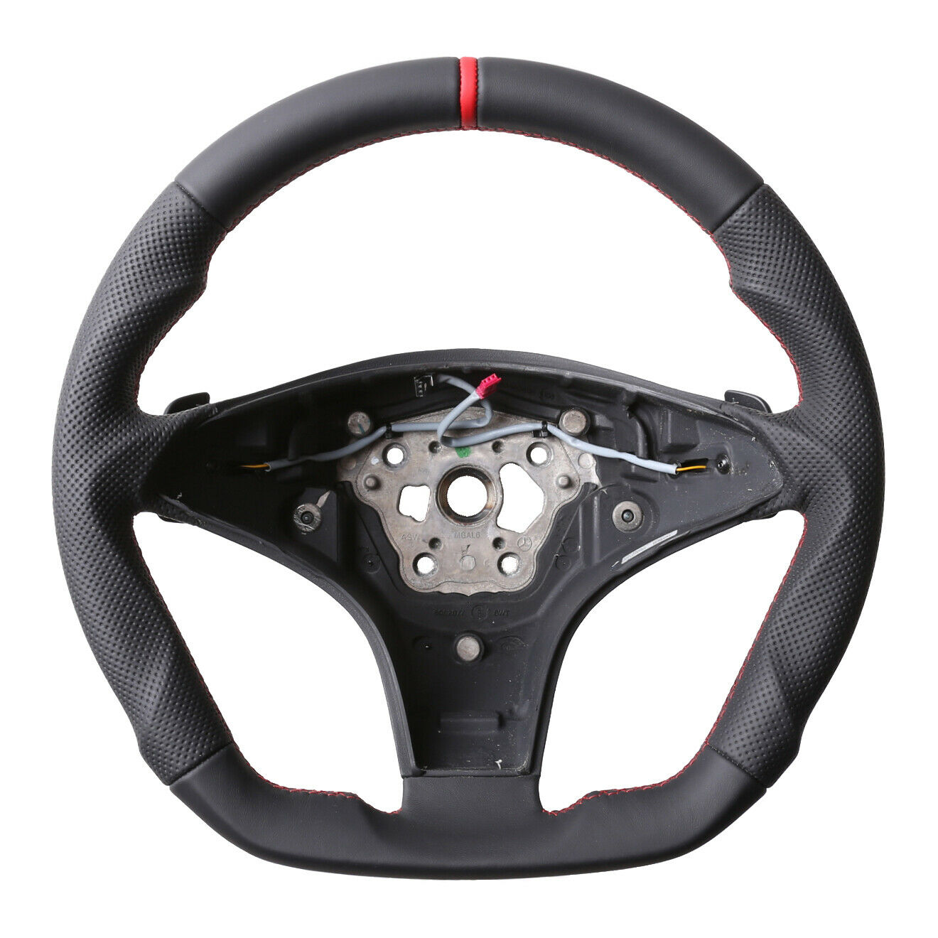 Mercedes Lenkrad SL R171 Abgeflacht Kombibezug 12 Uhr Markierung rot Naht rot