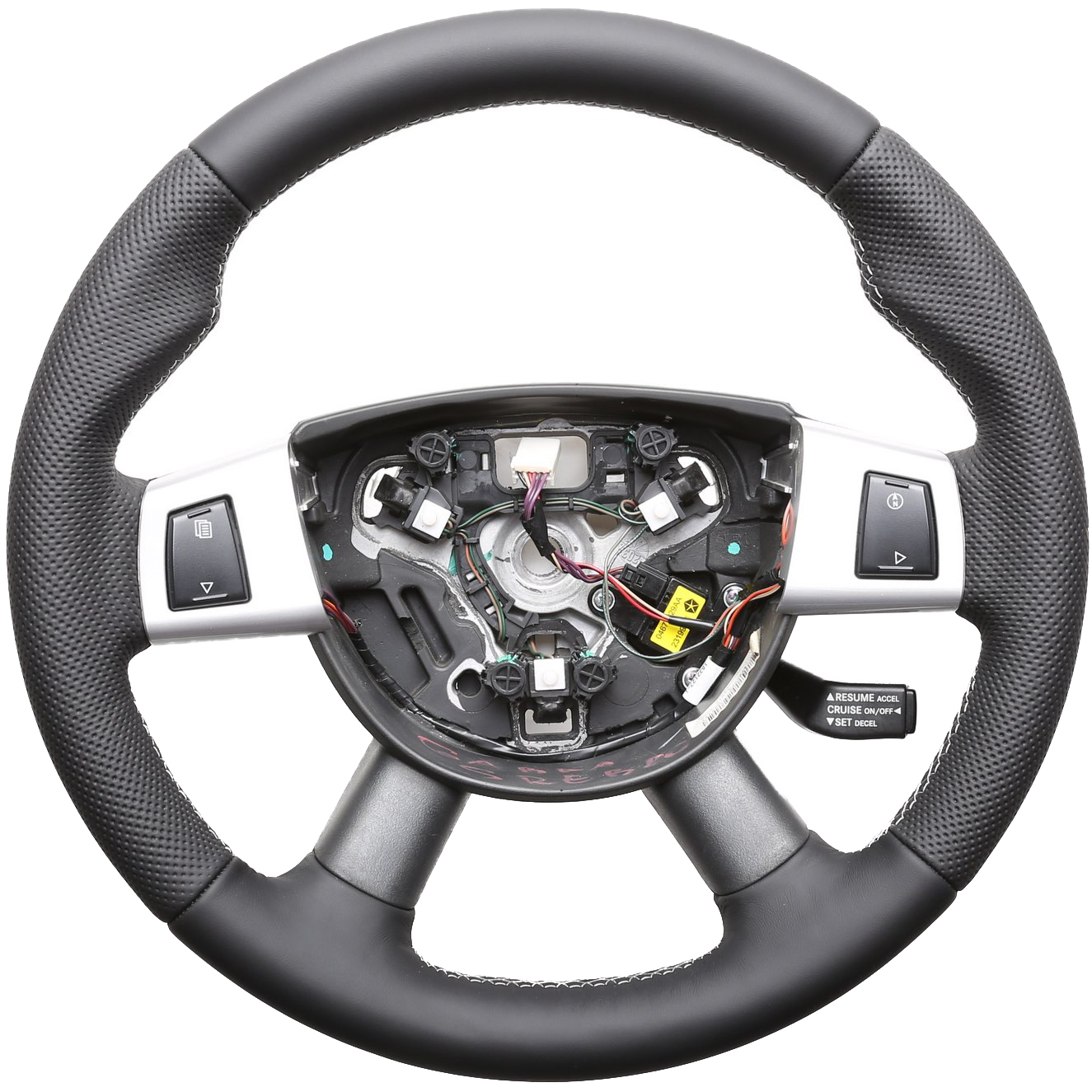 Dodge Lenkrad Nitro Daumenauflagen Kombibezug Naht silber