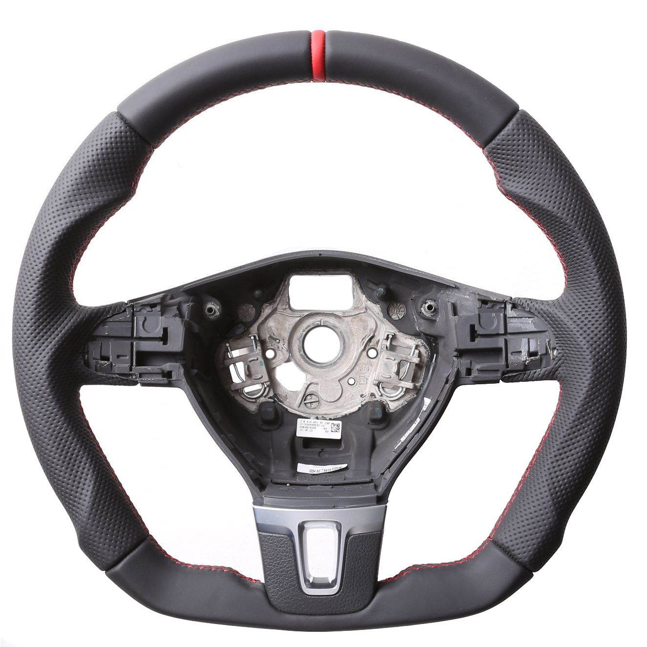 VW Lenkrad Golf 6 Caddy Tiguan Touran T5 Passat 3C Amarok Abgeflacht Kombibezug 12 Uhr Markierung