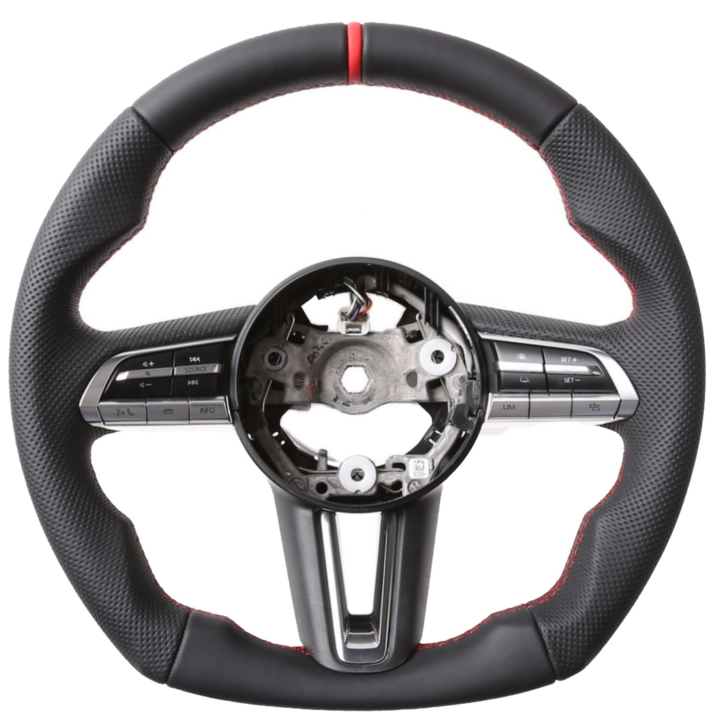 Mazda Lenkrad 3 CX3 CX30 MX30 Abgeflacht NEU Kombibezug 12 Uhr Markierung rot Naht rot