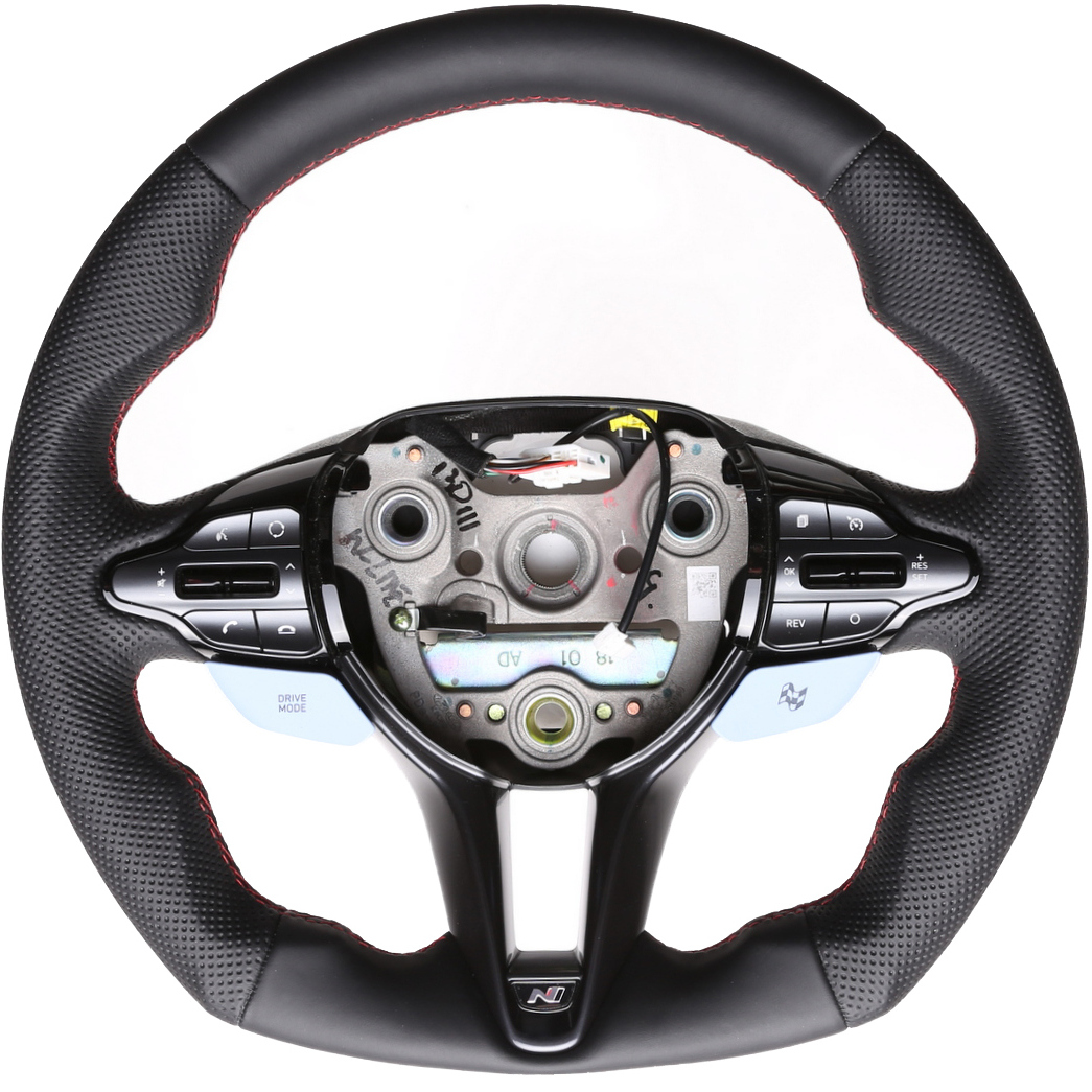 Hyundai Lenkrad i30N Kona Abgeflacht NEU Kombibezug Naht rot