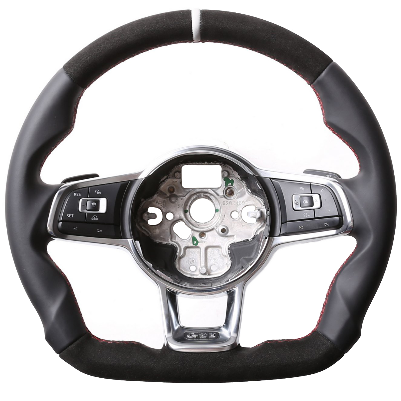 VW Lenkrad Golf 7 GTI Polo GTI GTD Polo Arteon T-Roc Tiguan Abgeflacht Alcantara 12 Uhr Markierung