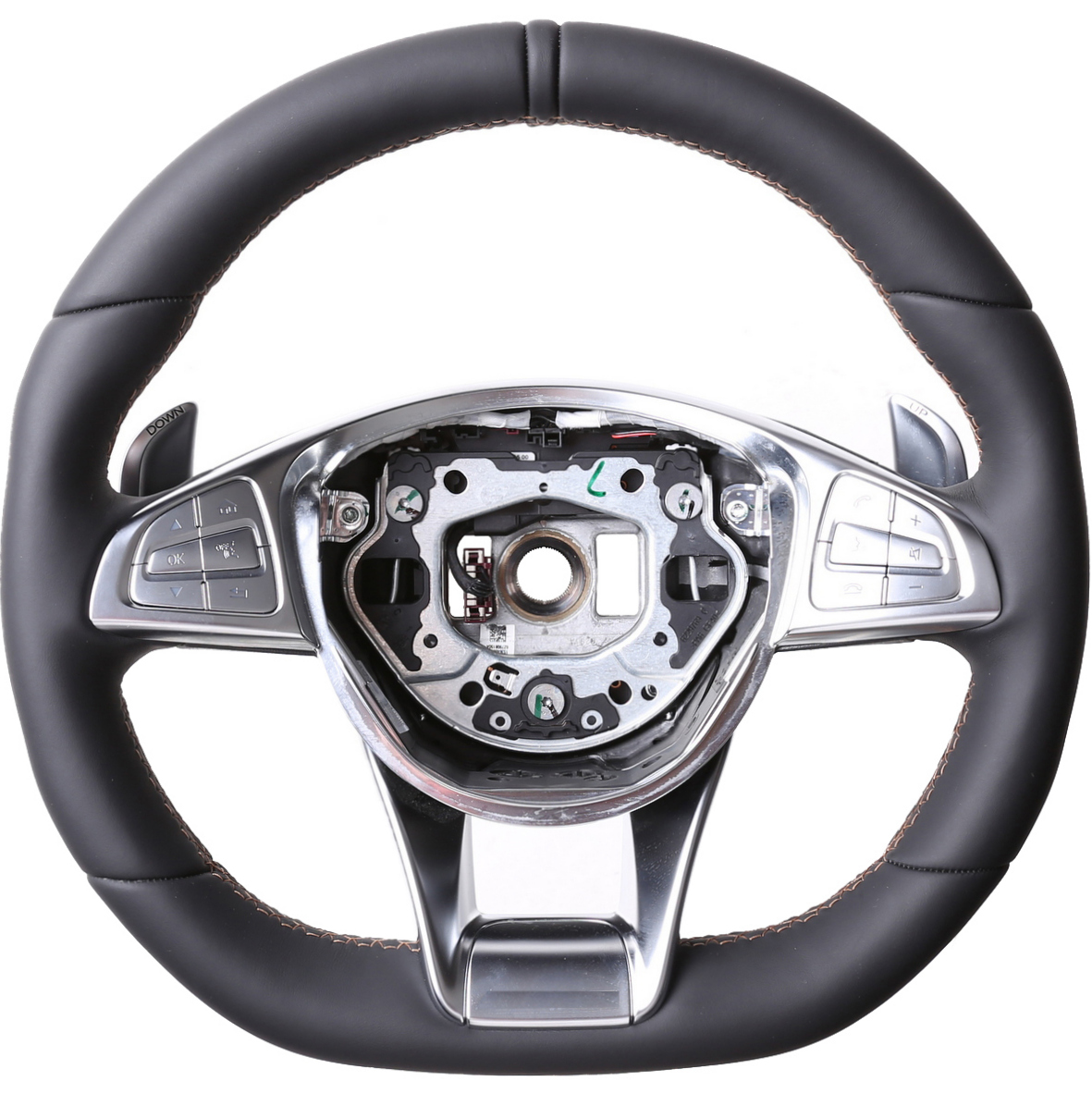 Mercedes Lenkrad C E GLE SL Klasse W205 W213 W292 R231 nur Nappa 12Uhr Markierung Naht braun