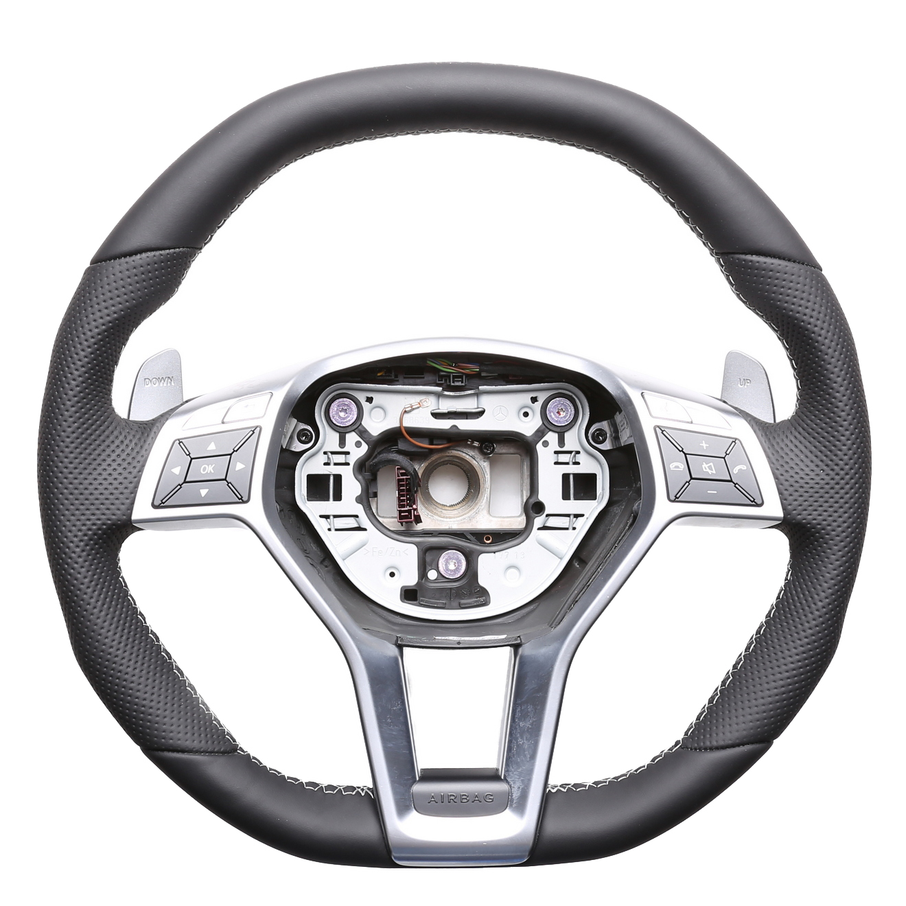 Mercedes Lenkrad C GLA SL Klasse W204 X156 R231 Kombibezug Naht silber