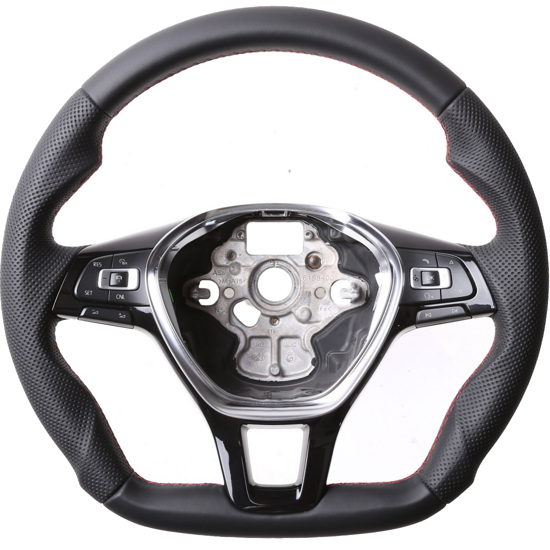 MAN Lenkrad TGE Abgeflacht Kombibezug Naht rot