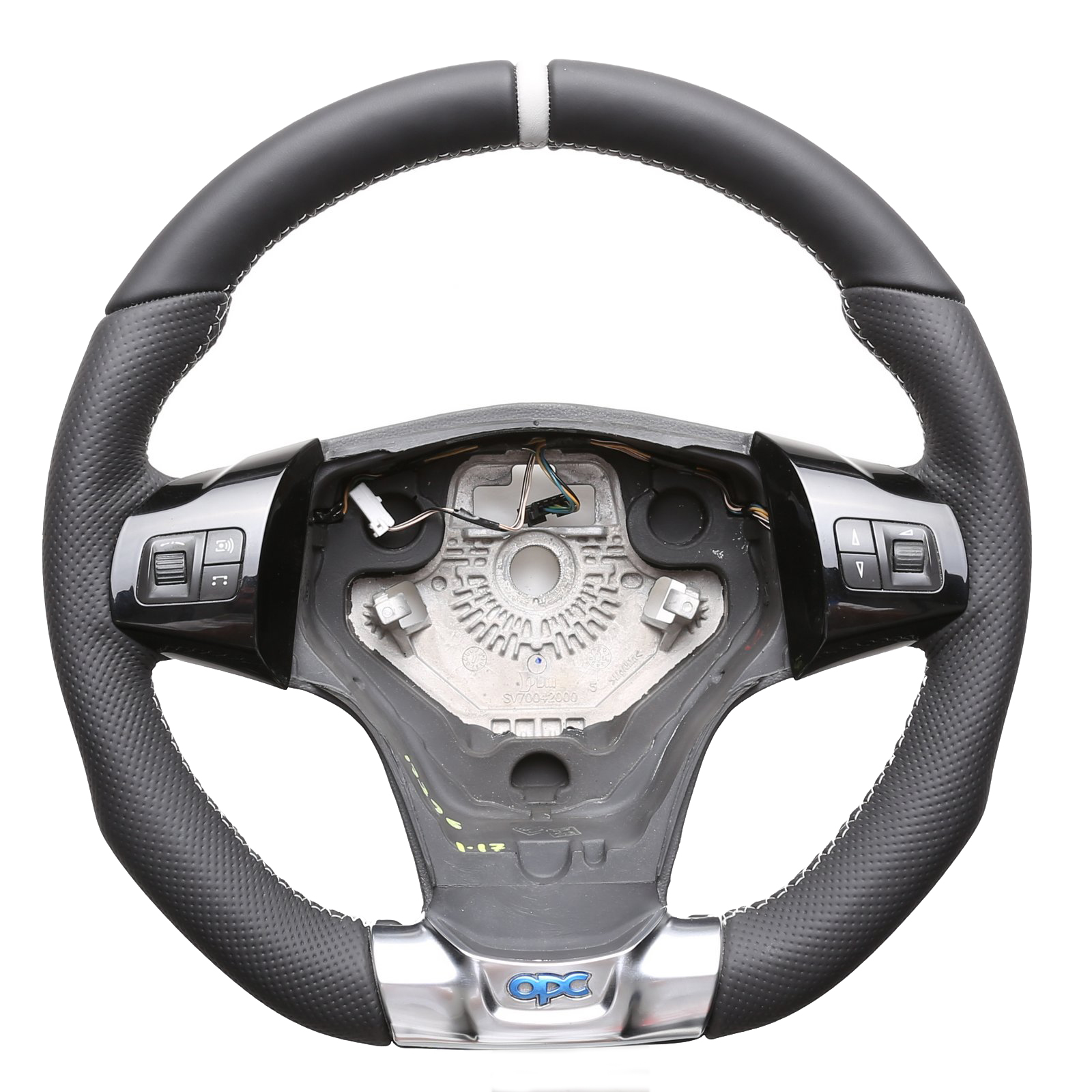 Opel Lenkrad Corsa D OPC Kombibezug 12 Uhr Markierung silber Naht silber