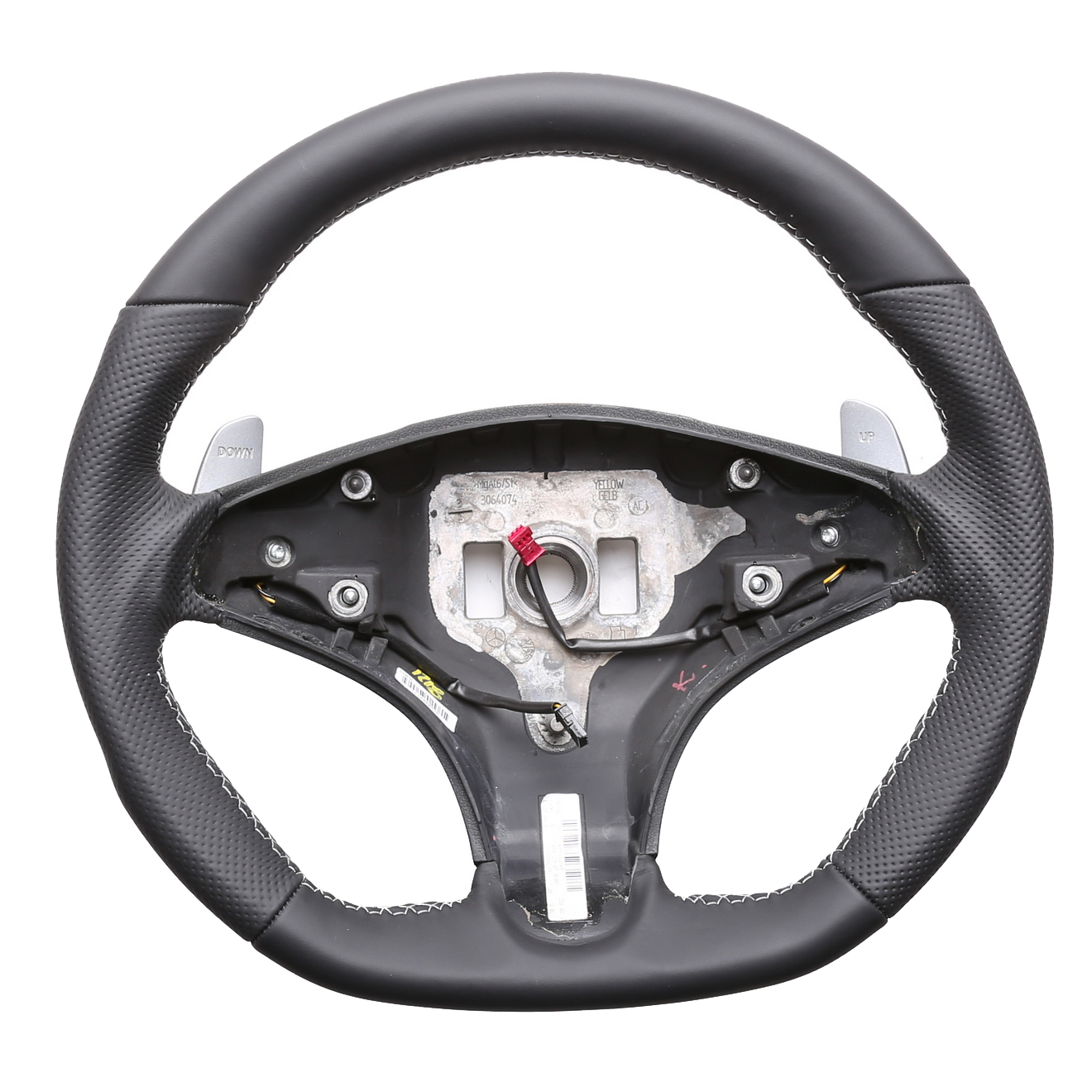 Mercedes Lenkrad C Klasse W204 C63 AMG Kombibezug Naht silber