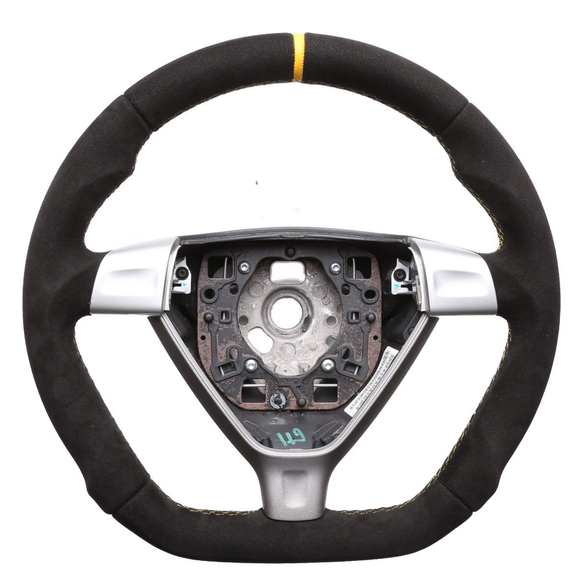 Porsche Lenkrad 911 997 Boxster Cayman 987 Abgeflacht nur Alcantara 12Uhr Markierung gelb Naht gelb