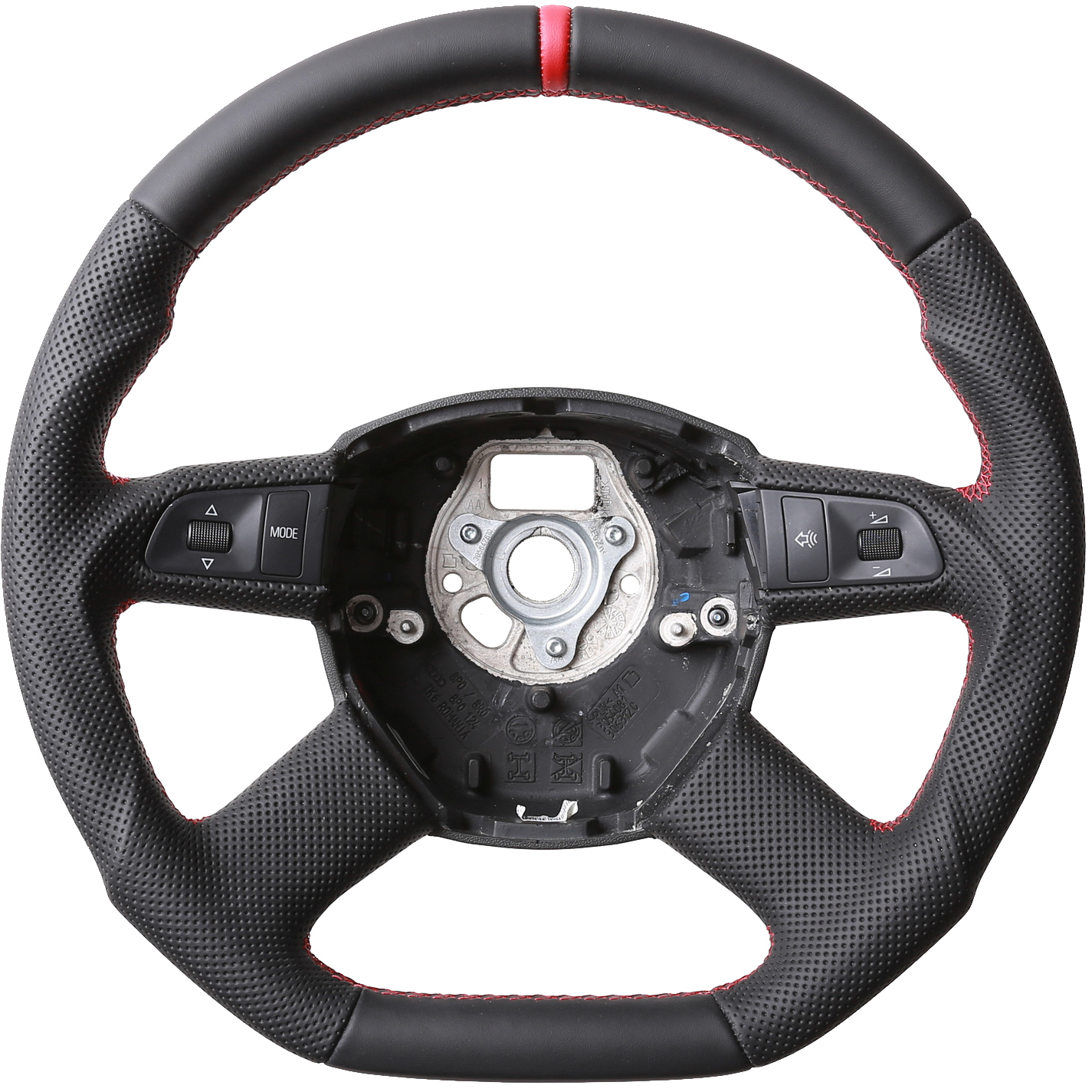 Audi Lenkrad A3 A4 A6 A8 Q5 Q7 Abgeflacht MFL 12Uhr Markierung rot Kombiebzug Naht rot