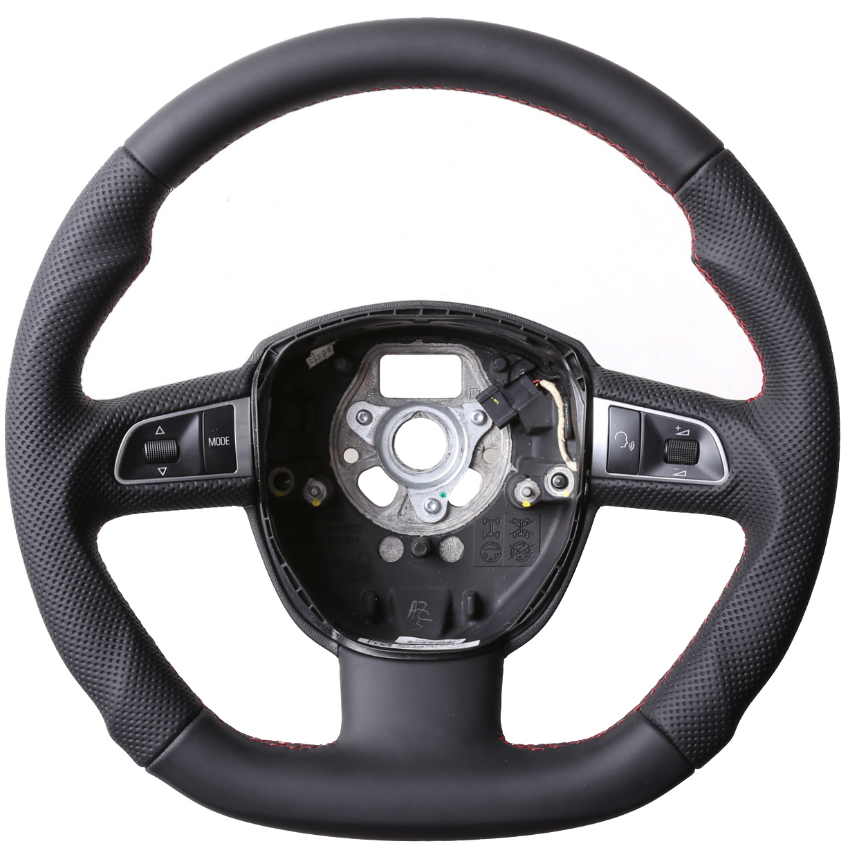 Audi Lenkrad  A3 A4 A6 A8 Q5 Q7 Abgeflacht Kombibezug Naht rot