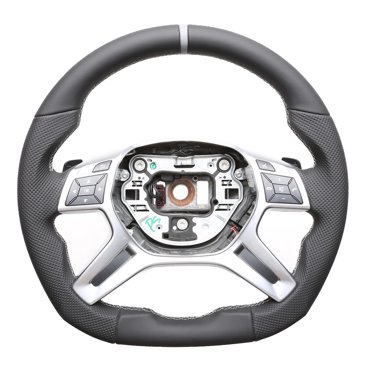 Mercedes Lenkrad W204 C Klasse W166 ML X166 W212 W463 Abgeflacht NEU Kombibezug 12 Uhr Markierung