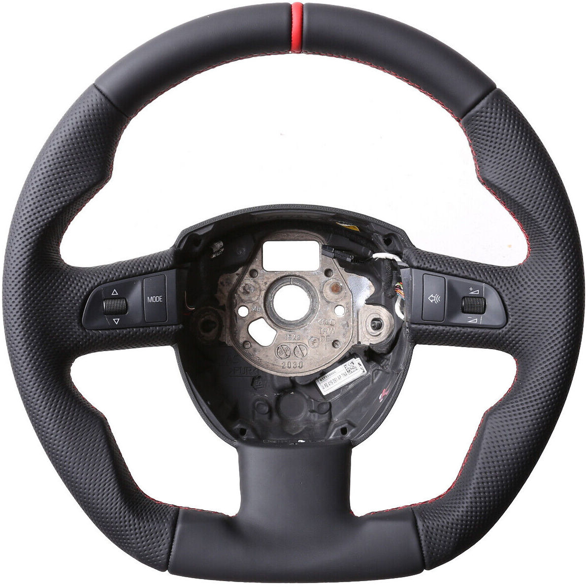 Audi Lenkrad  A3 A4 A6 A8 Q5 Q7 Abgeflacht NEU Kombibezug 12 Uhr Markierung rot Naht rot