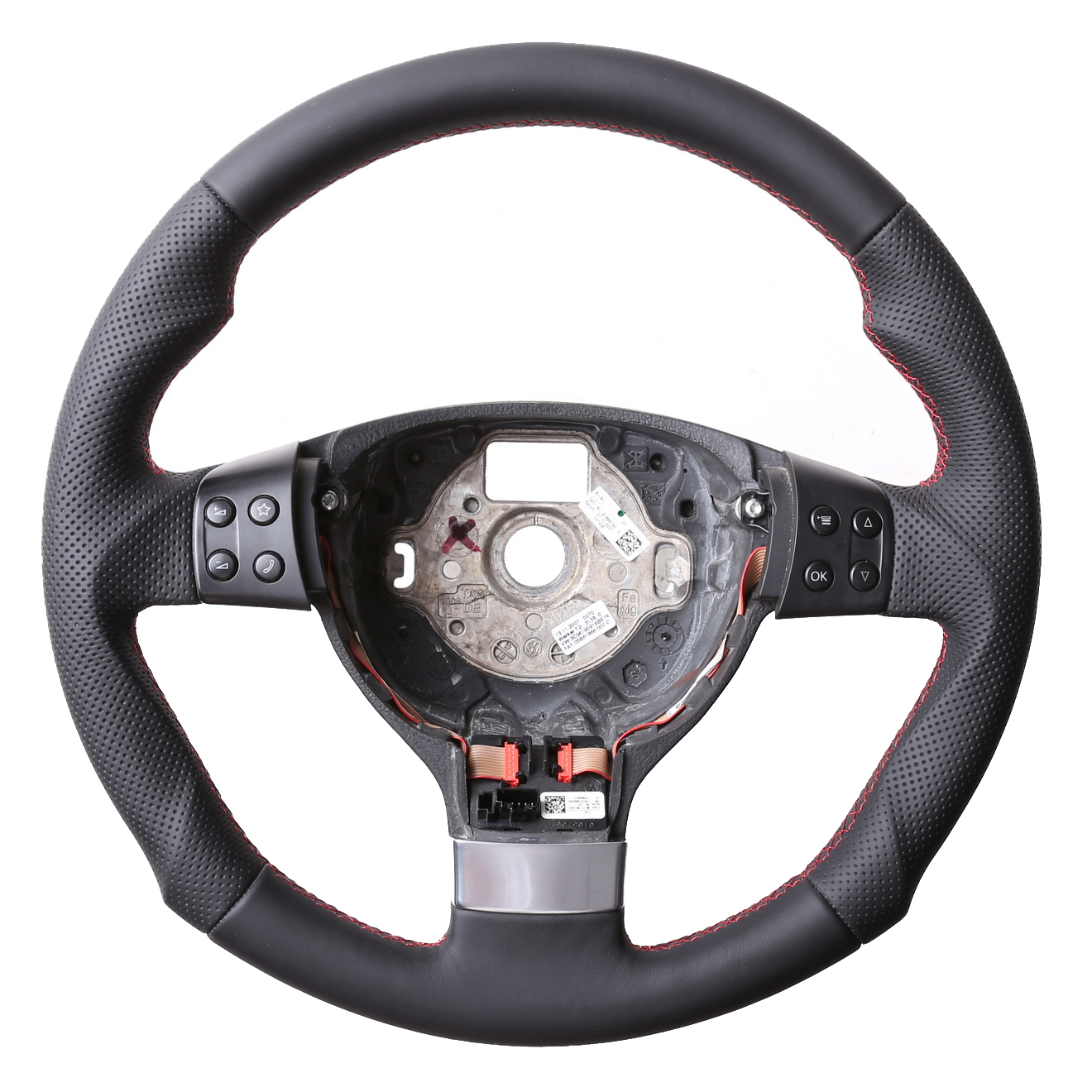 VW Lenkrad  Golf 5 Fox Touran Polo 9N Passat 3C EOS Jetta Tuning Kombibezug  Naht rot