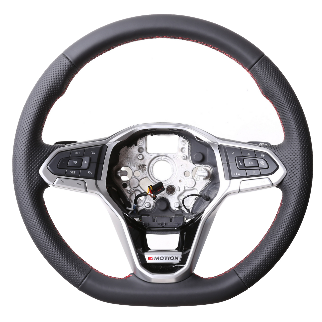 VW Lenkrad Golf 8 Passat B8 T6 Arteon Caddy Touareg T-Roc Kombibezug Naht rot