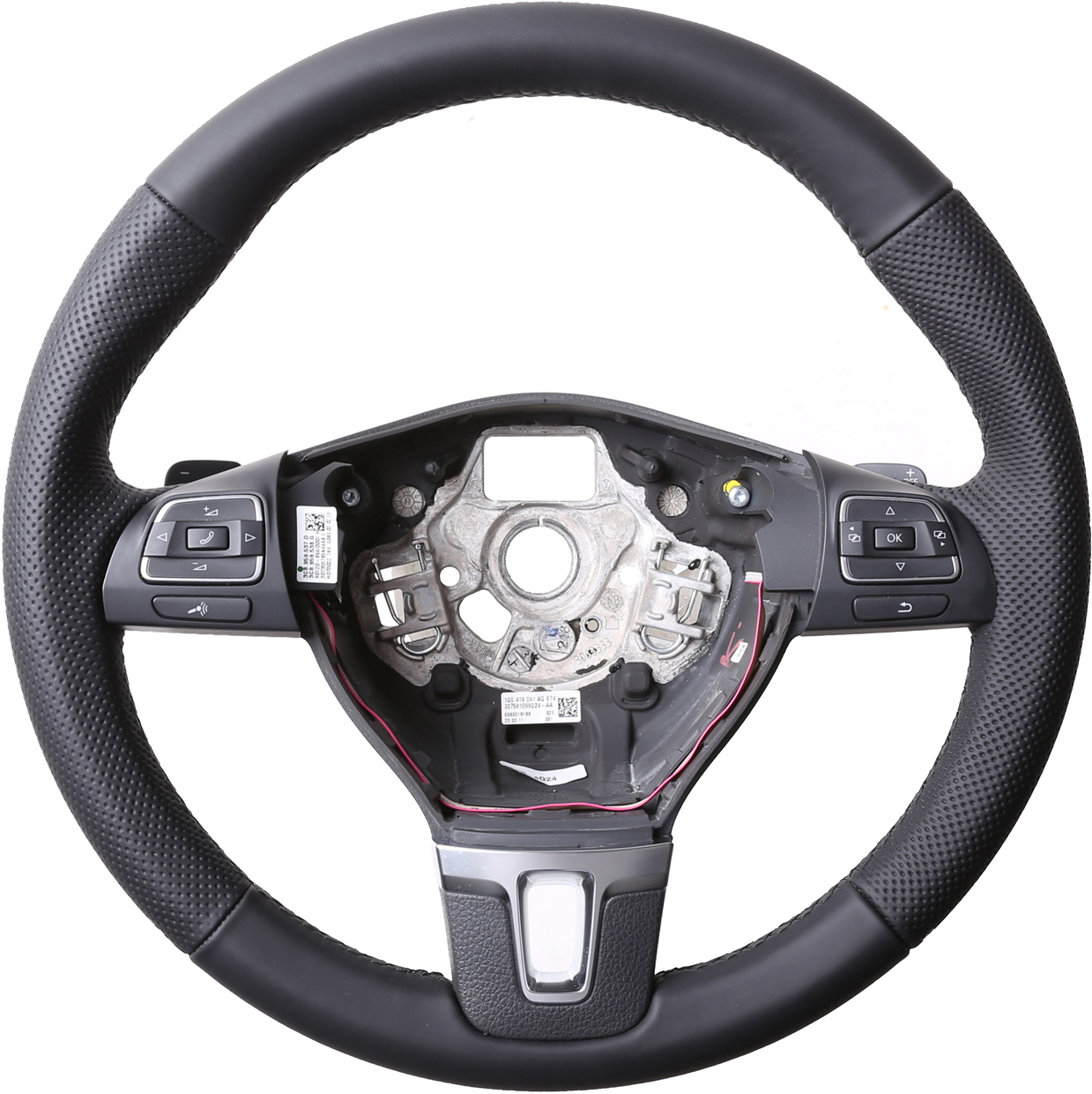 VW Lenkrad T5 Passat 3C Golf 6 Sharan Amarok Kombibezug Naht schwarz