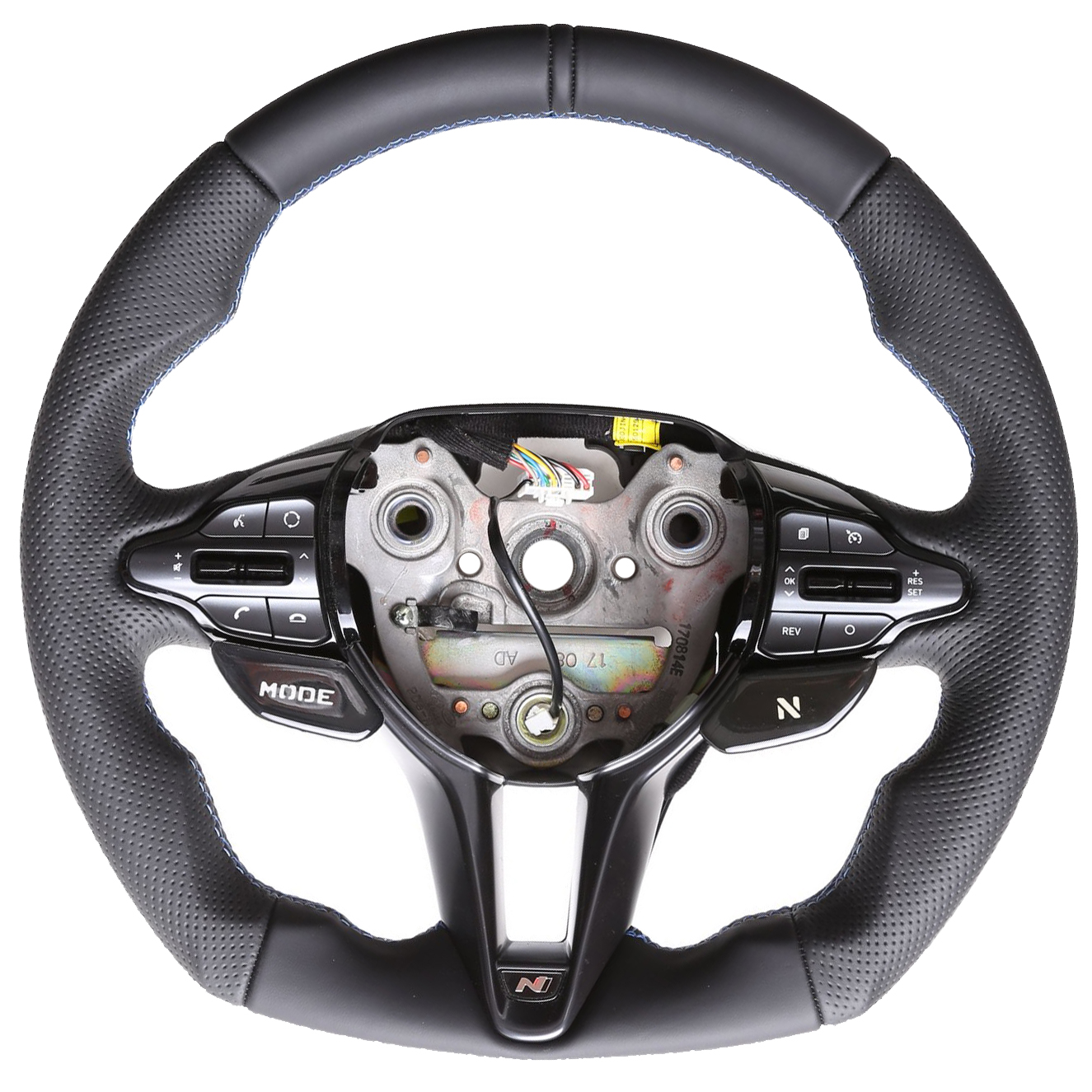 Hyundai Lenkrad i30N Kona Abgeflacht NEU Kombibezug 12 Uhr Markierung Naht blau