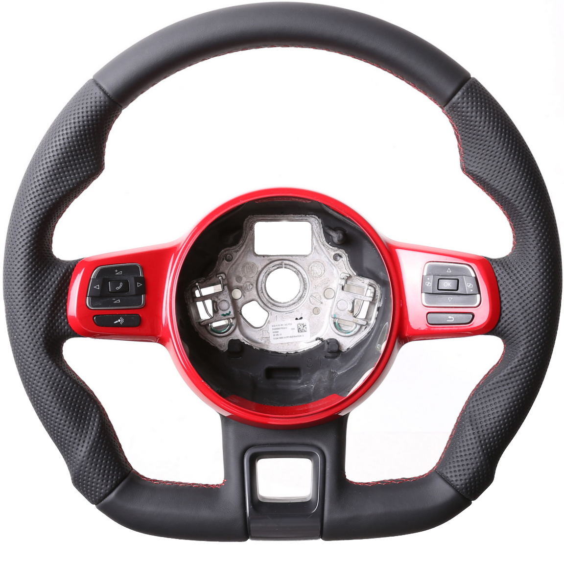 VW Lenkrad Up New Beetle Abgeflacht Kombibezug Naht rot