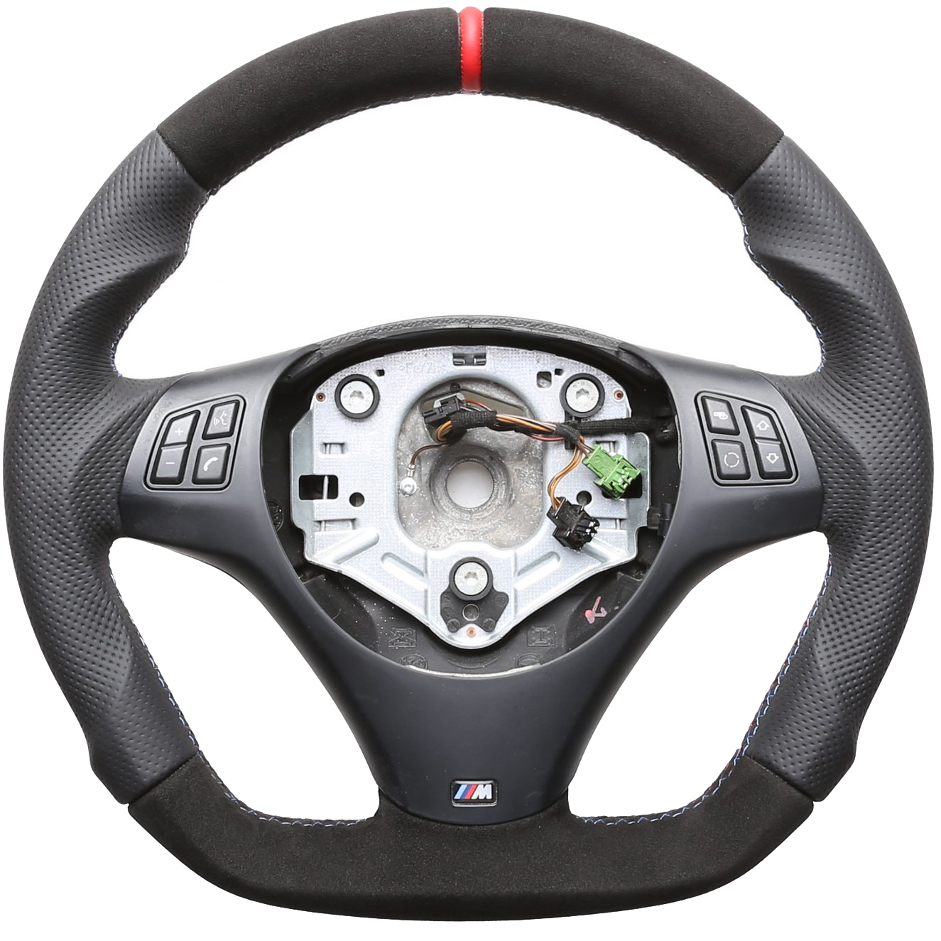 BMW Lenkrad E84 X1 E87 E88 E90 E91 M-Sport Abgeflacht Kombibezug Alcantara 12 Uhr Markierung rot