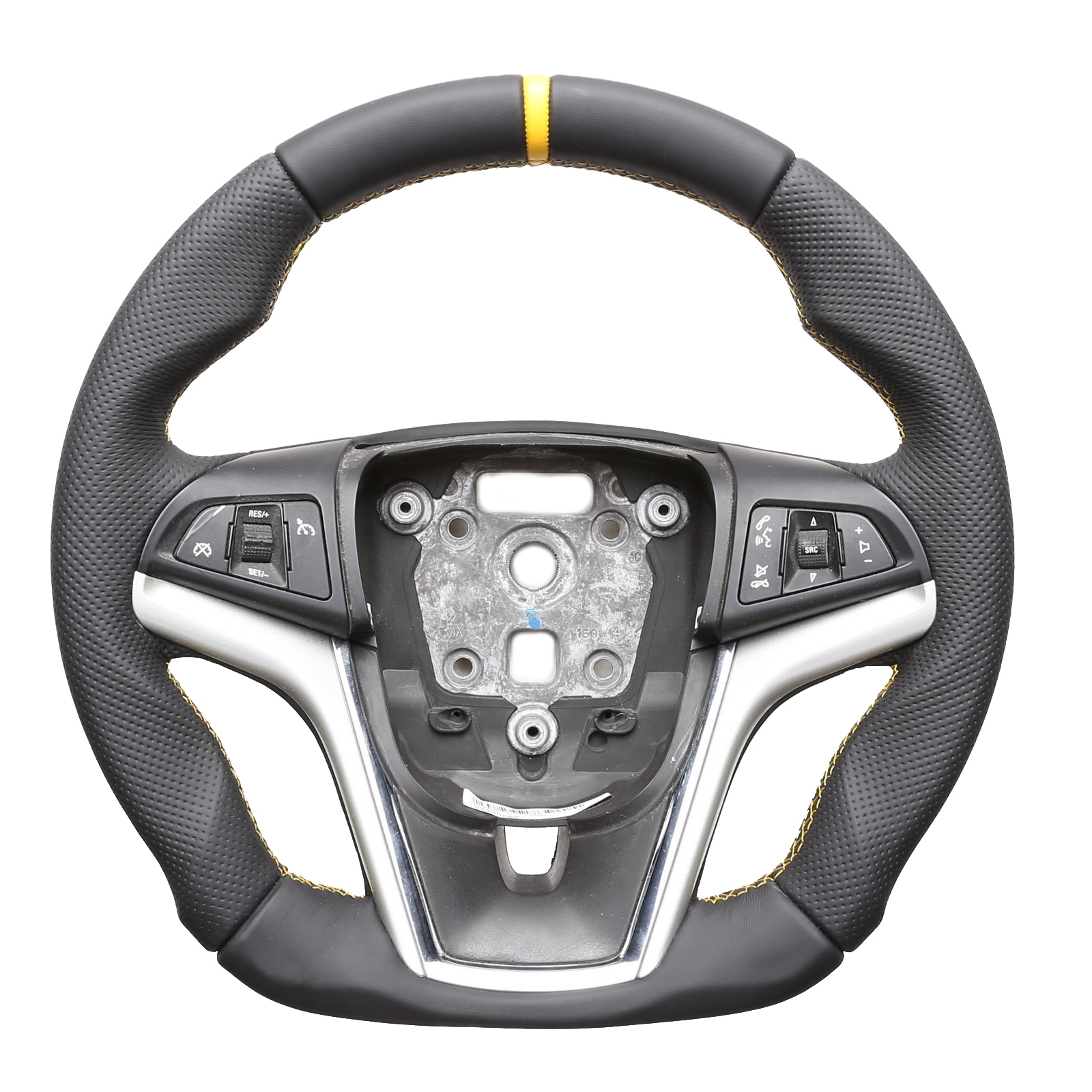 Chevrolet Lenkrad Camaro SS Abgeflacht Kombibezug 12 Uhr Markierung gelb Naht gelb