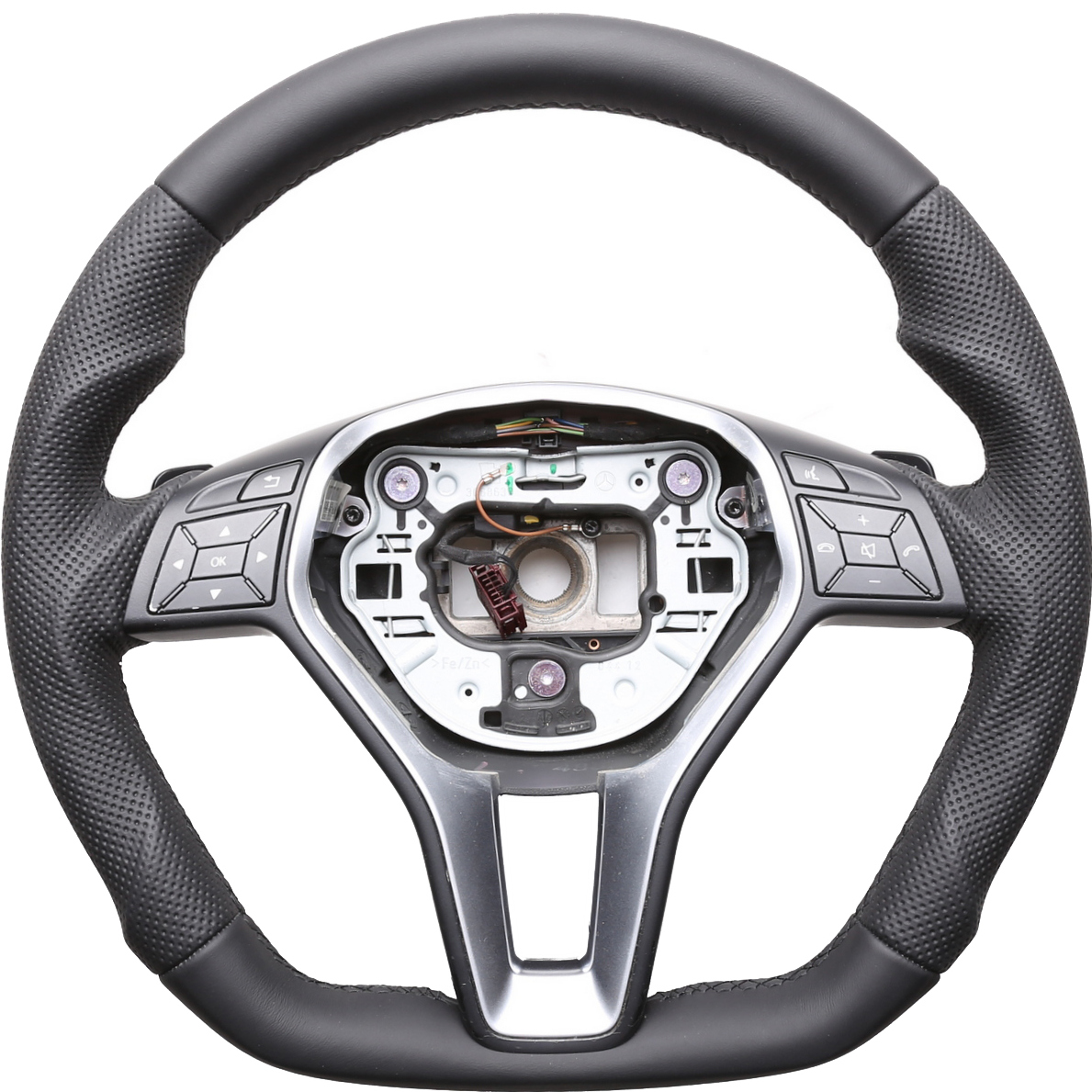 Mercedes Lenkrad B E SLK Klasse W246 W212 R172 Abgeflacht Kombibezug Naht schwarz