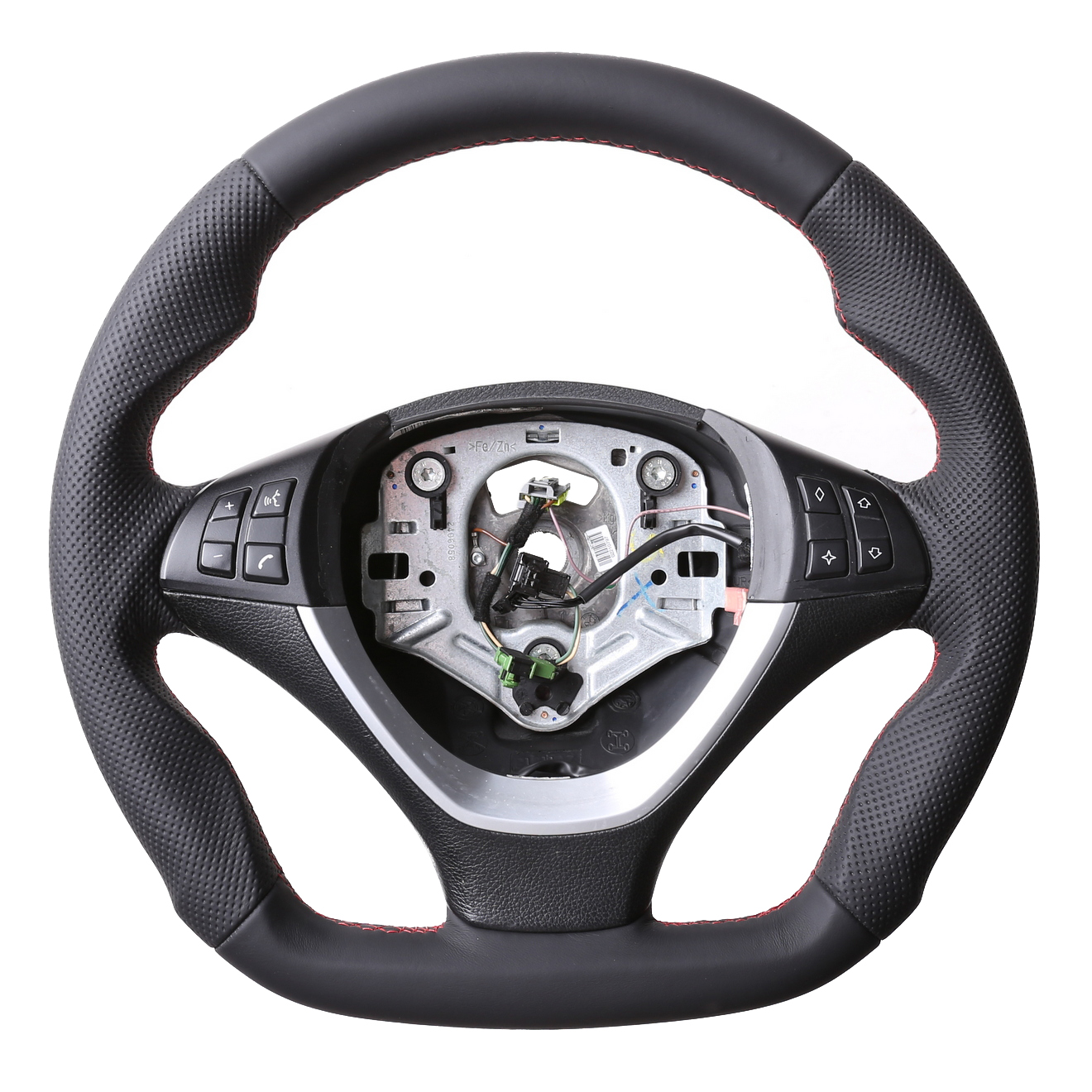 BMW Lenkrad X5 E70 X6 E71 E72 Abgeflacht PLUS Kombibezug Naht rot