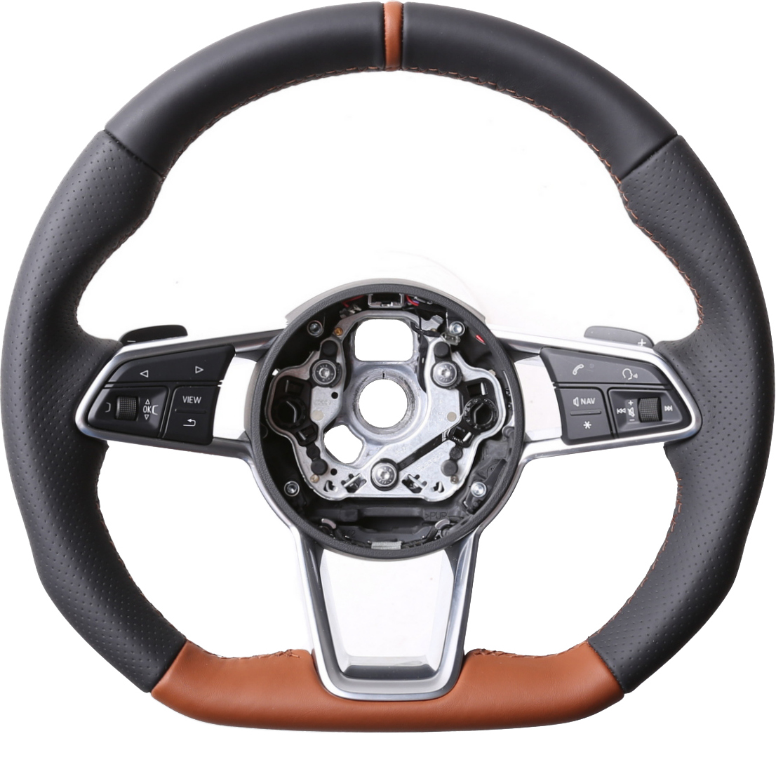 Audi Lenkrad TT TTS TTRS R8 Kombibezug Bicolor braun Naht braun