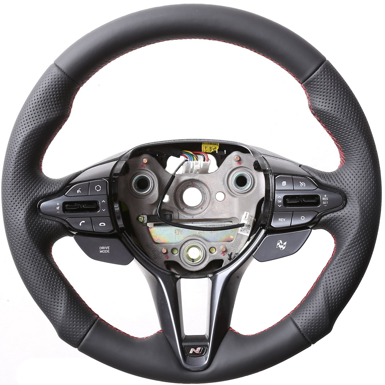 Hyundai Lenkrad i30N Kona Tuning Kombibezug Naht rot