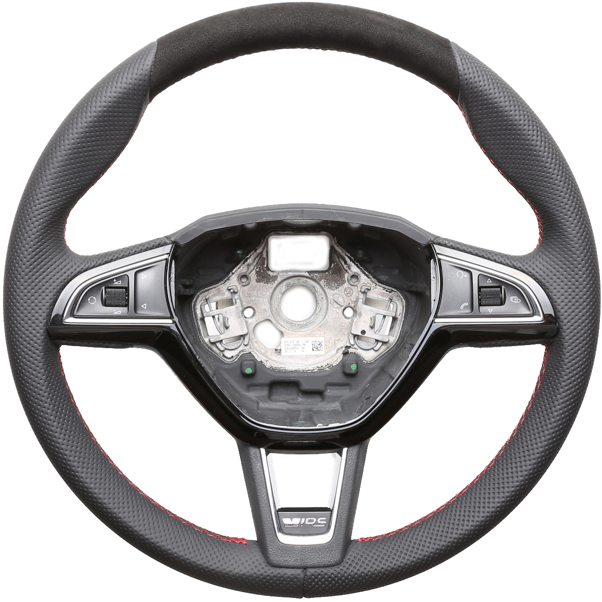 Skoda Lenkrad Fabia Kamiq Karoq Kodiaq Octavia Rapid Superb Alcantara Naht rot