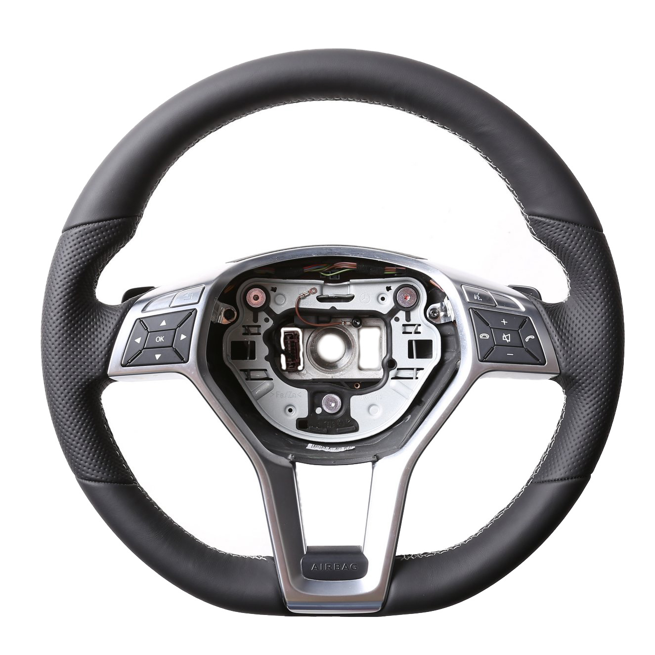 Mercedes Lenkrad C GLA SL Klasse W204 X156 R231 Kombibezug Naht silber