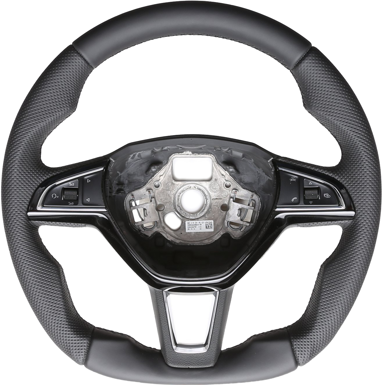 Skoda Lenkrad Fabia Kamiq Karoq Octavia Rapid Superb Abgeflacht Kombibezug Naht schwarz