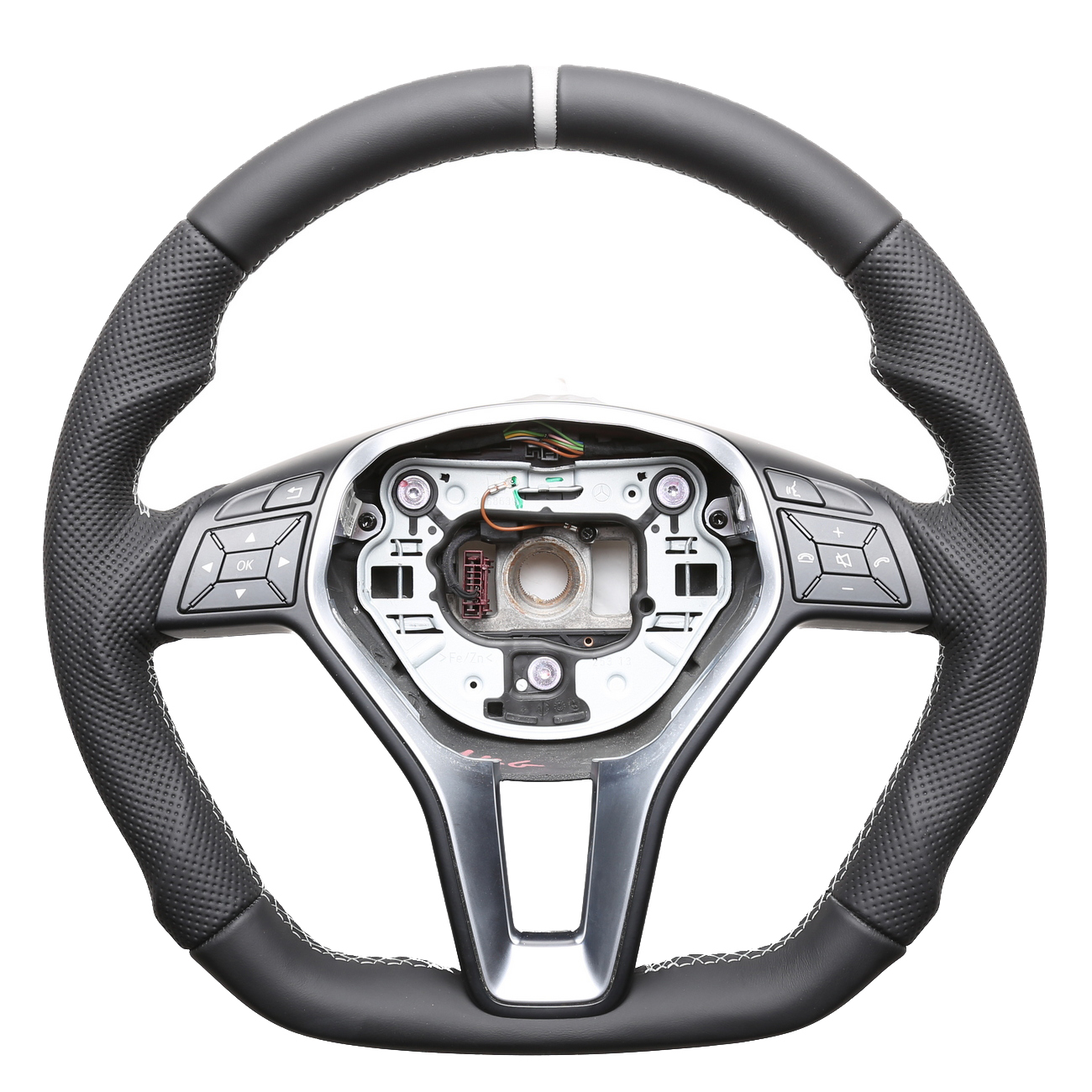 Mercedes Lenkrad C GLA SL Klasse W204 X156 R231 Abgeflacht Kombibezug 12 Uhr Markierung silber