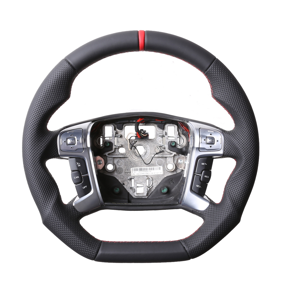 Ford Lenkrad Mondeo BA7 S Max Galaxy WA6  Abgeflacht 12Uhr Markierung rot Kombibezug Naht rot