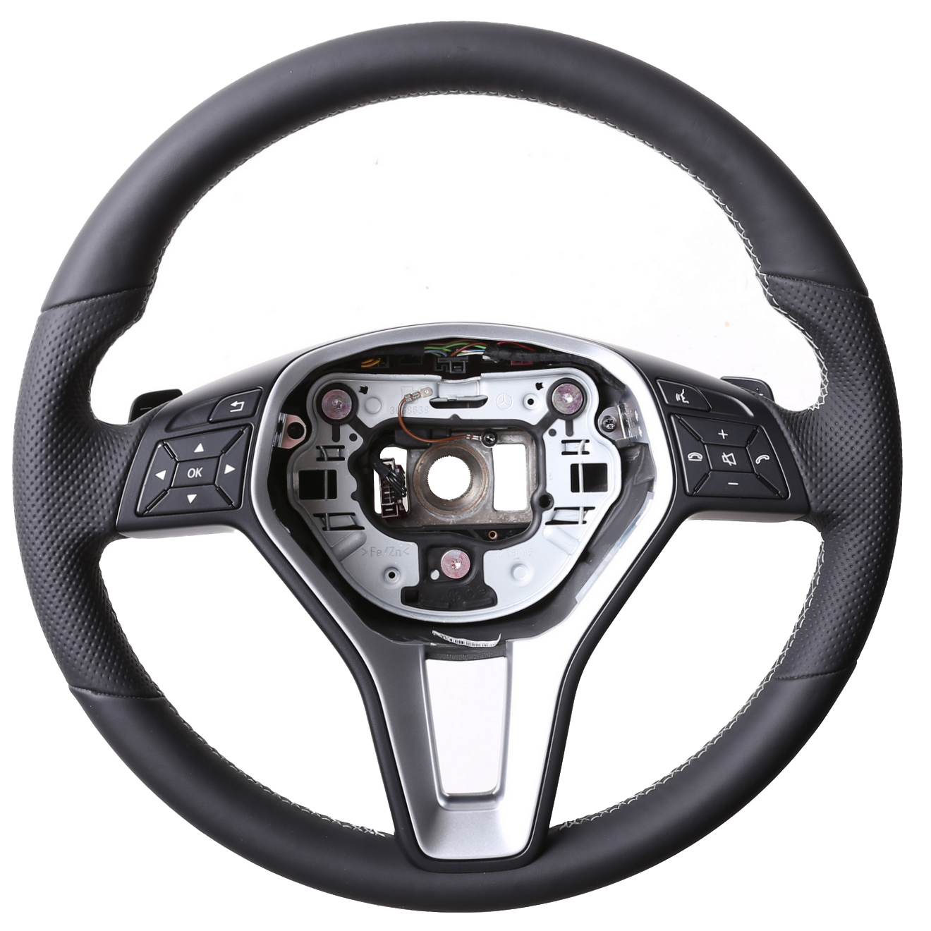 Mercedes Lenkrad C GLA SL Klasse W204 X156 R231 Klassisch Kombibezug Naht silber