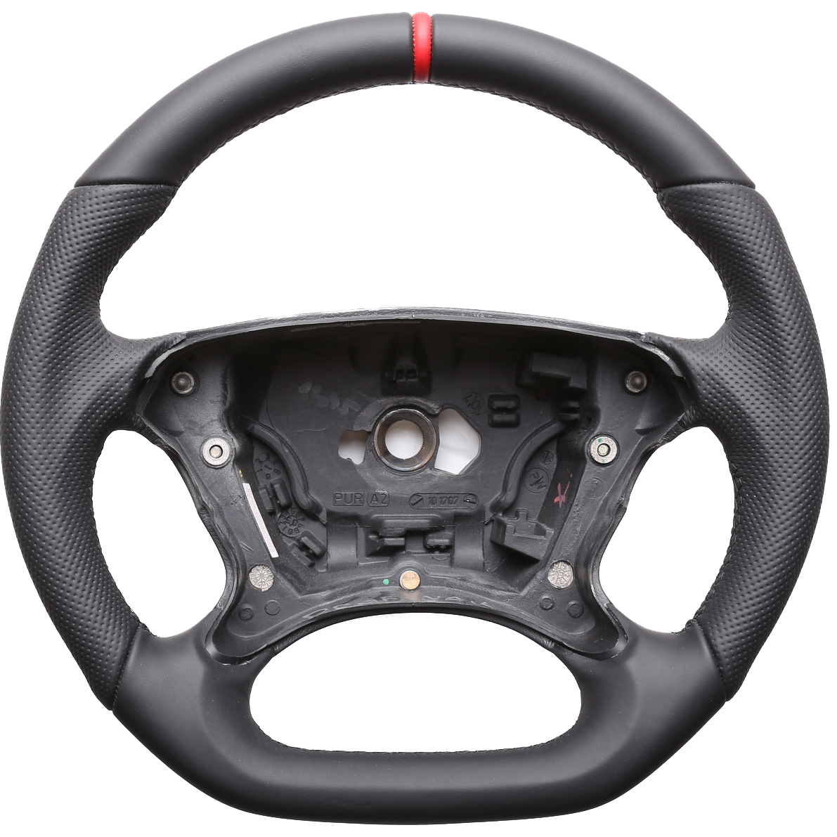 Mercedes Lenkrad R230 W209 W211 E G Klasse CLK SL AMG Abgeflacht Kombibezug 12 Uhr Markierung rot