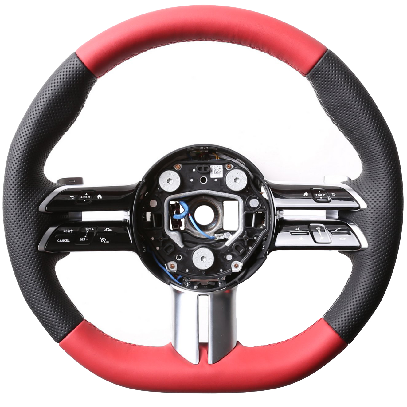 Mercedes Lenkrad S-Klasse GLC GLE W223 X254 C253 W167 C167 Kombibezug Bicolor rot Naht rot/schwarz