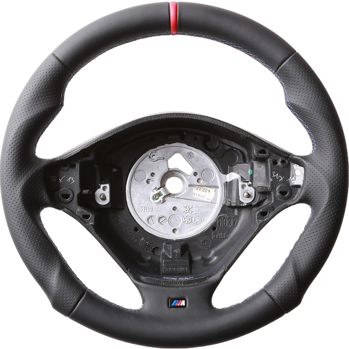 BMW Lenkrad E36 E38 E39 Z3 M-Sport Tuning 12 Uhr Markierung rot Kombibezug M-Naht